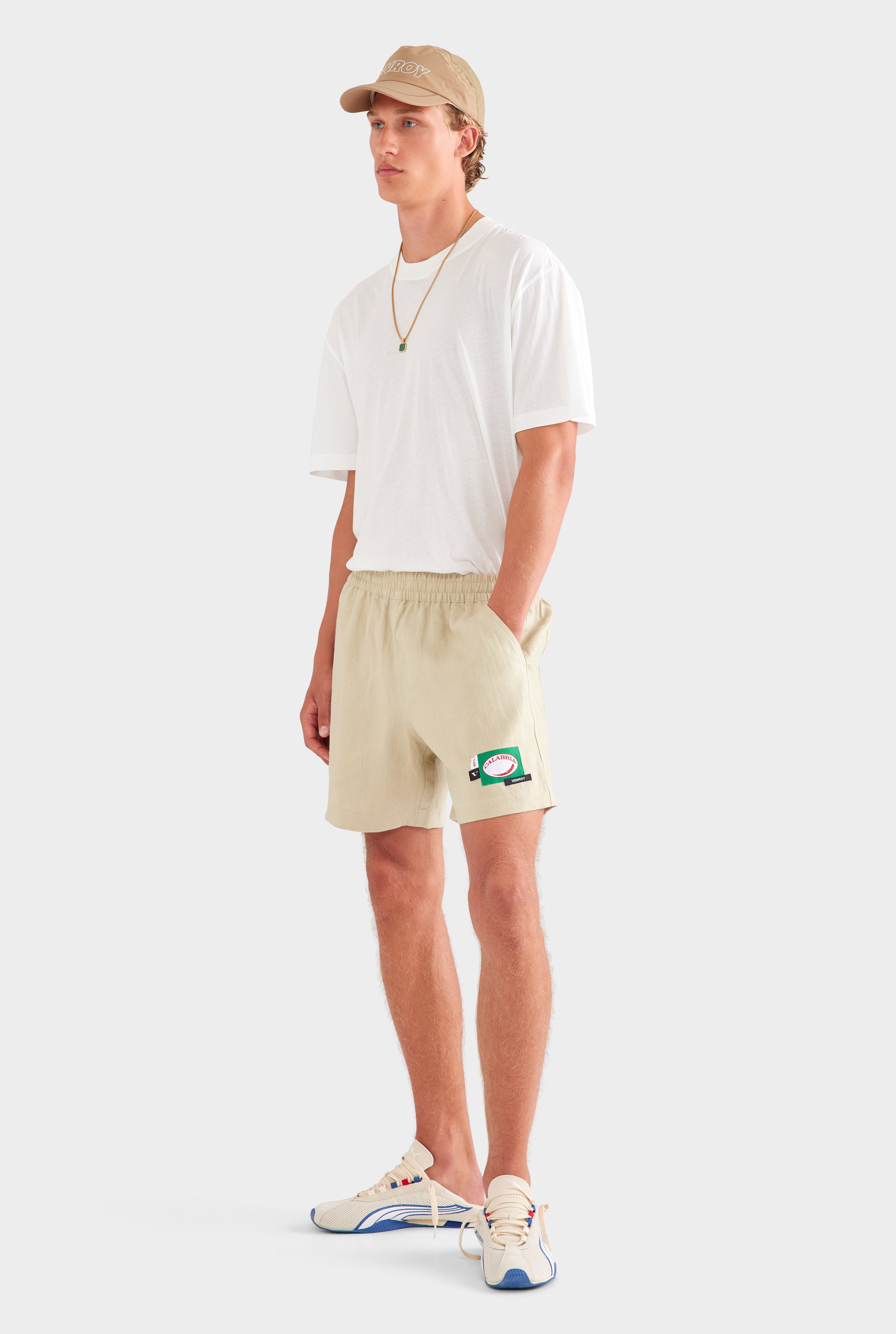 Lounge Short - Light Taupe/Multi Patch