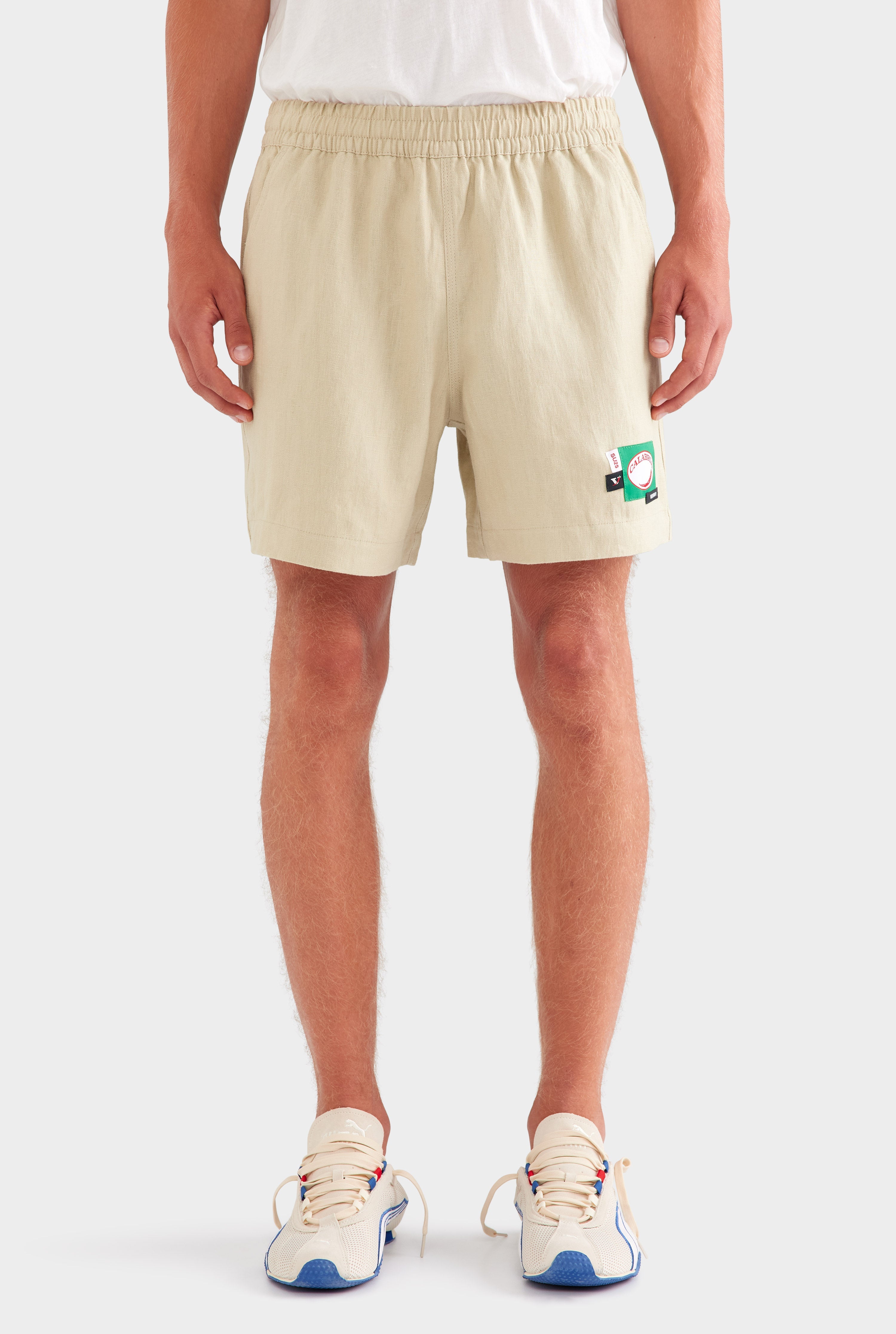 Lounge Short - Light Taupe/Multi Patch