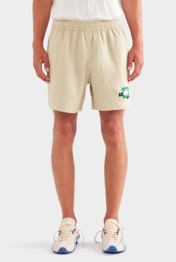 Lounge Short - Light Taupe/Multi Patch