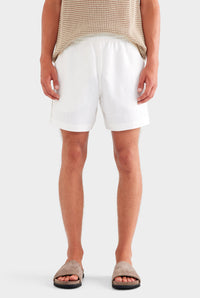 Lounge Short - White/Side Tape