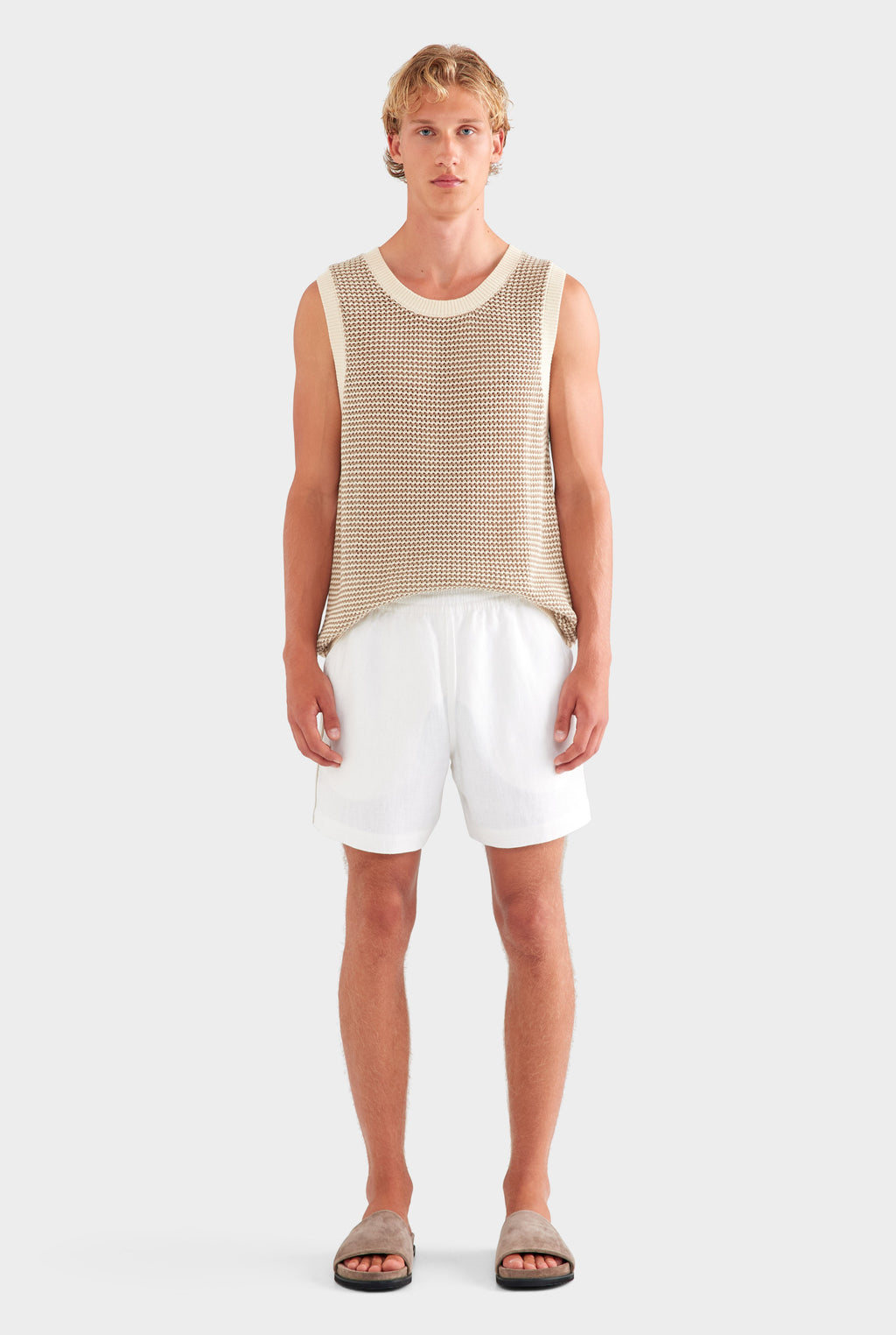 Lounge Short - White/Side Tape