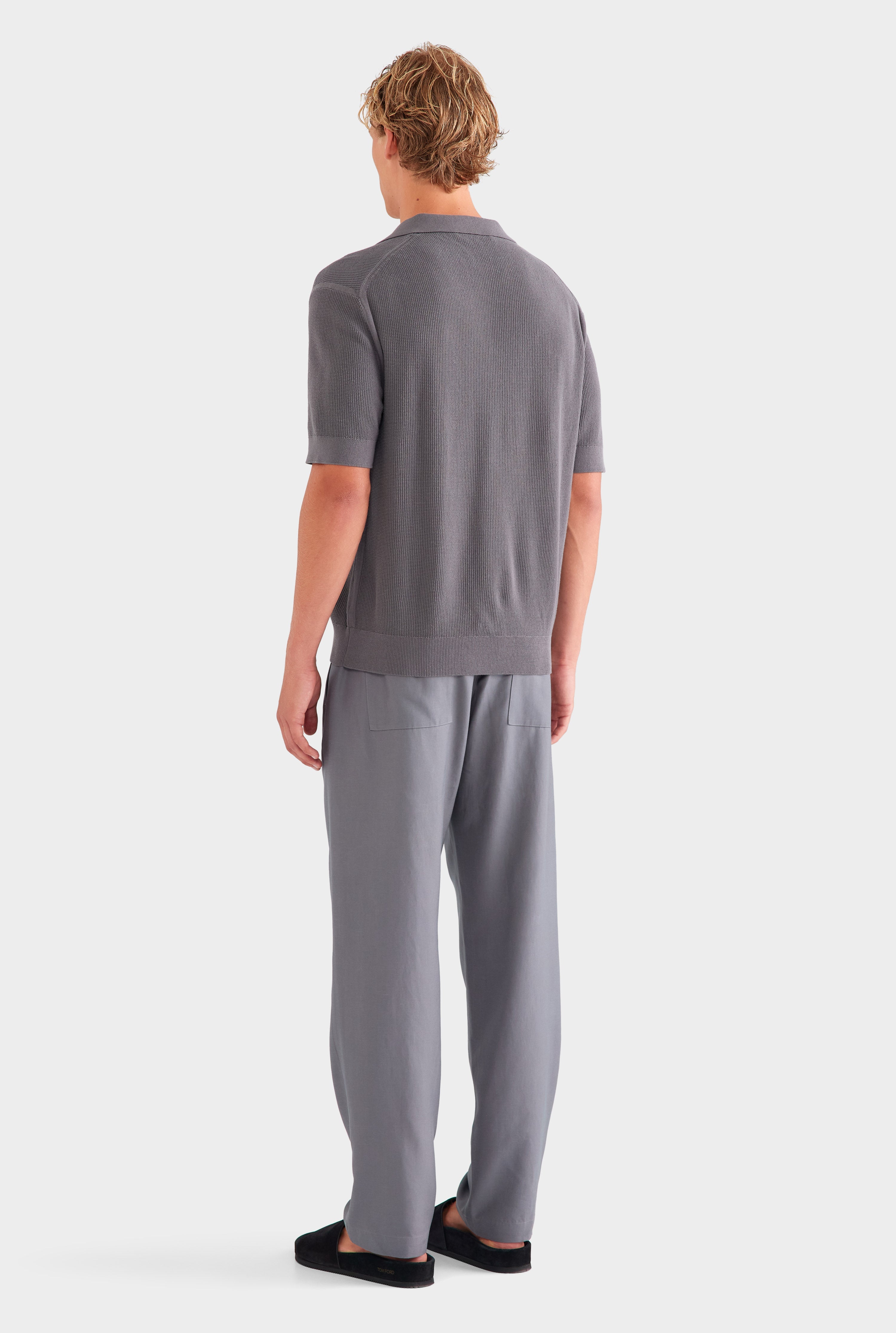 Lightweight Knit Polo - Granite Grey