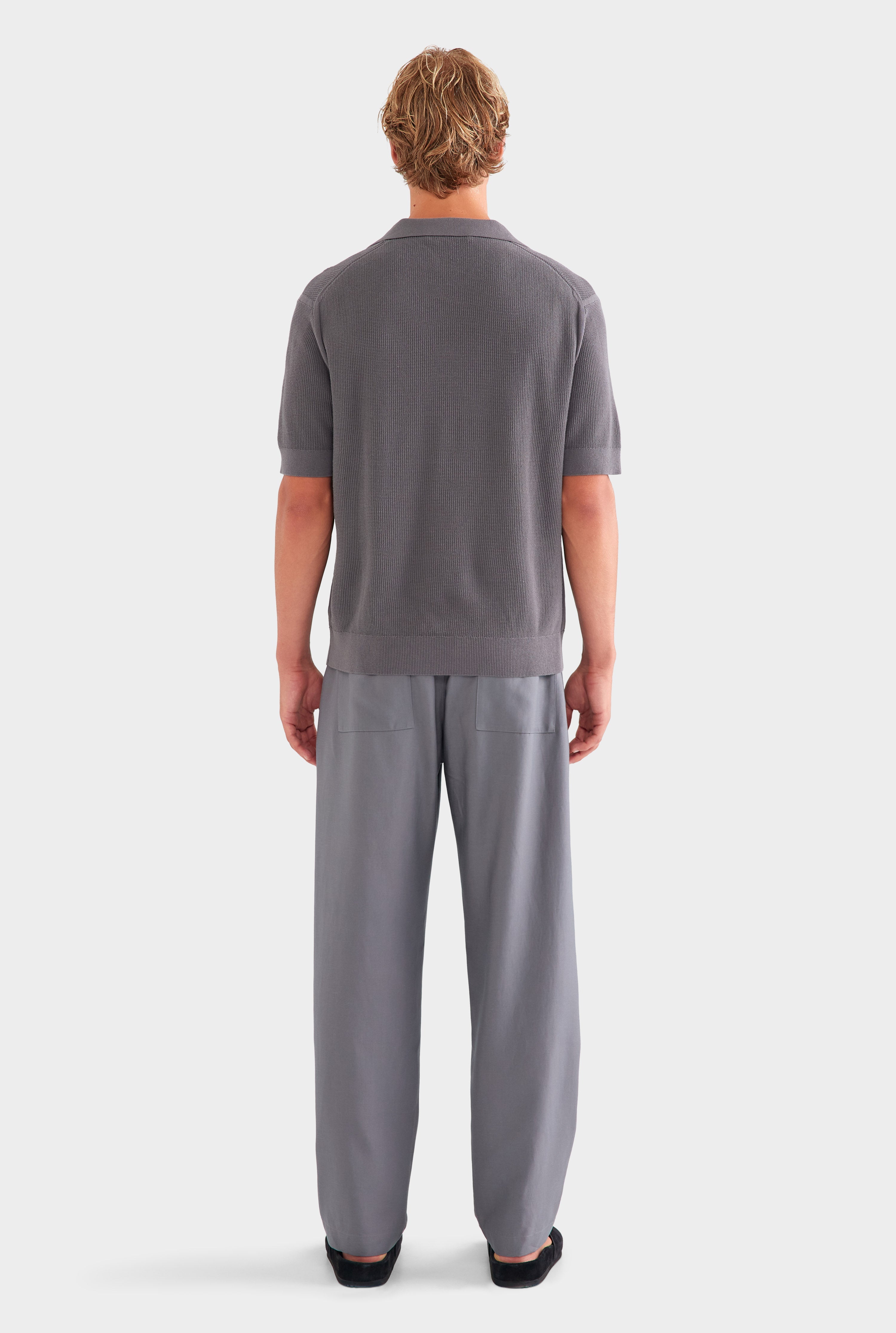 Lightweight Knit Polo - Granite Grey