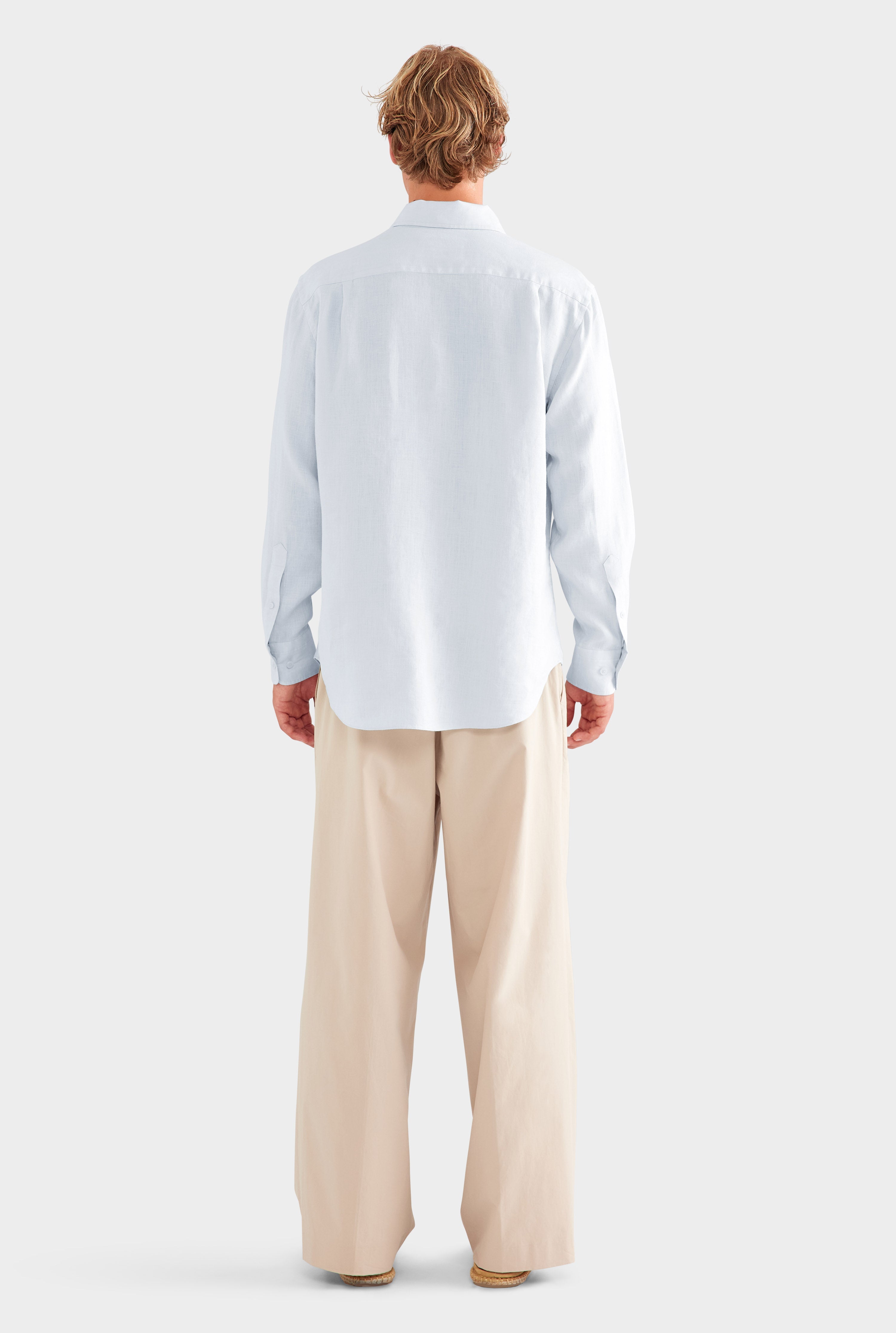 Relaxed Linen Shirt - Light Blue