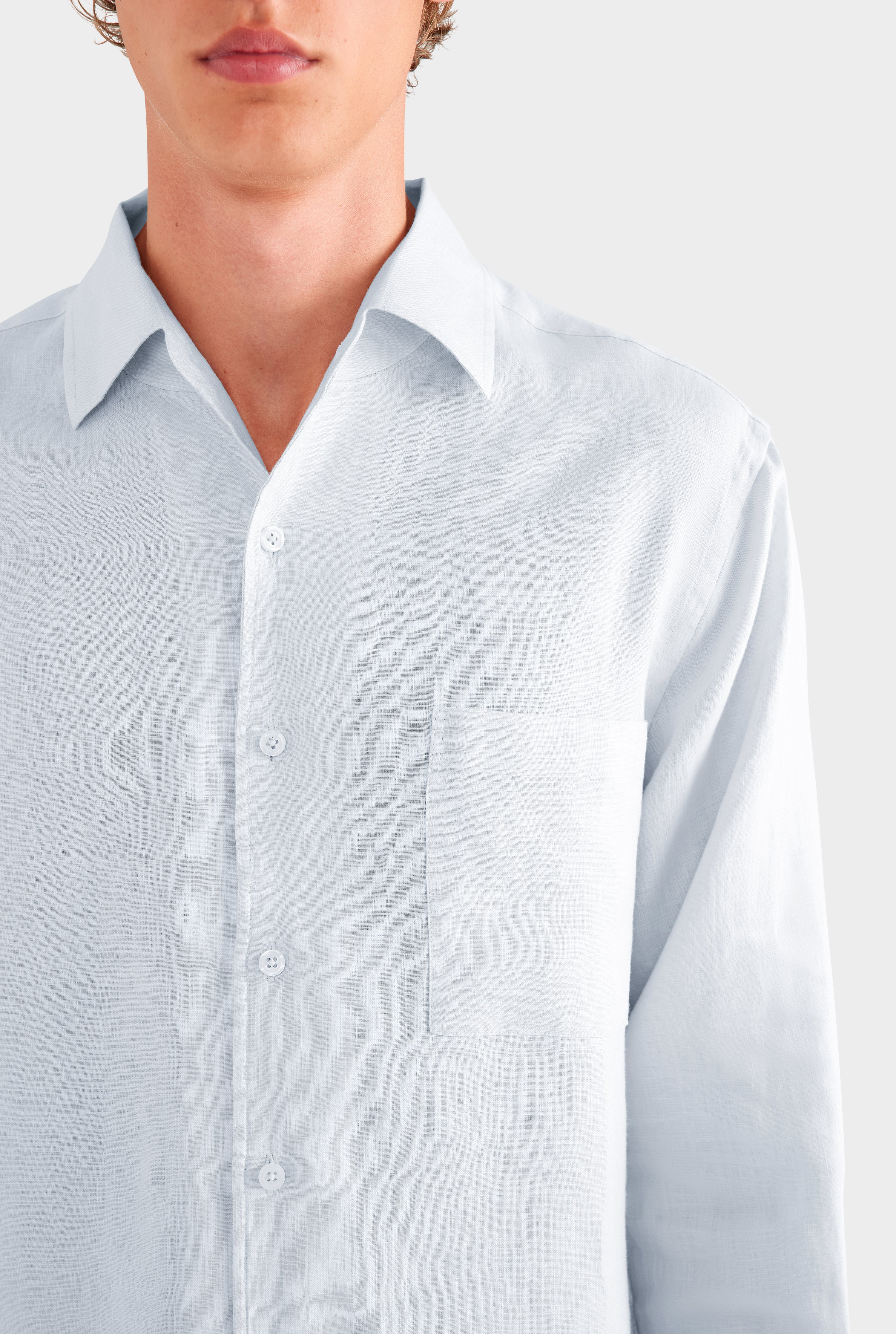 Relaxed Linen Shirt - Light Blue