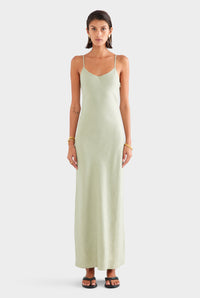 Linen Slip Dress - Pale Pistachio