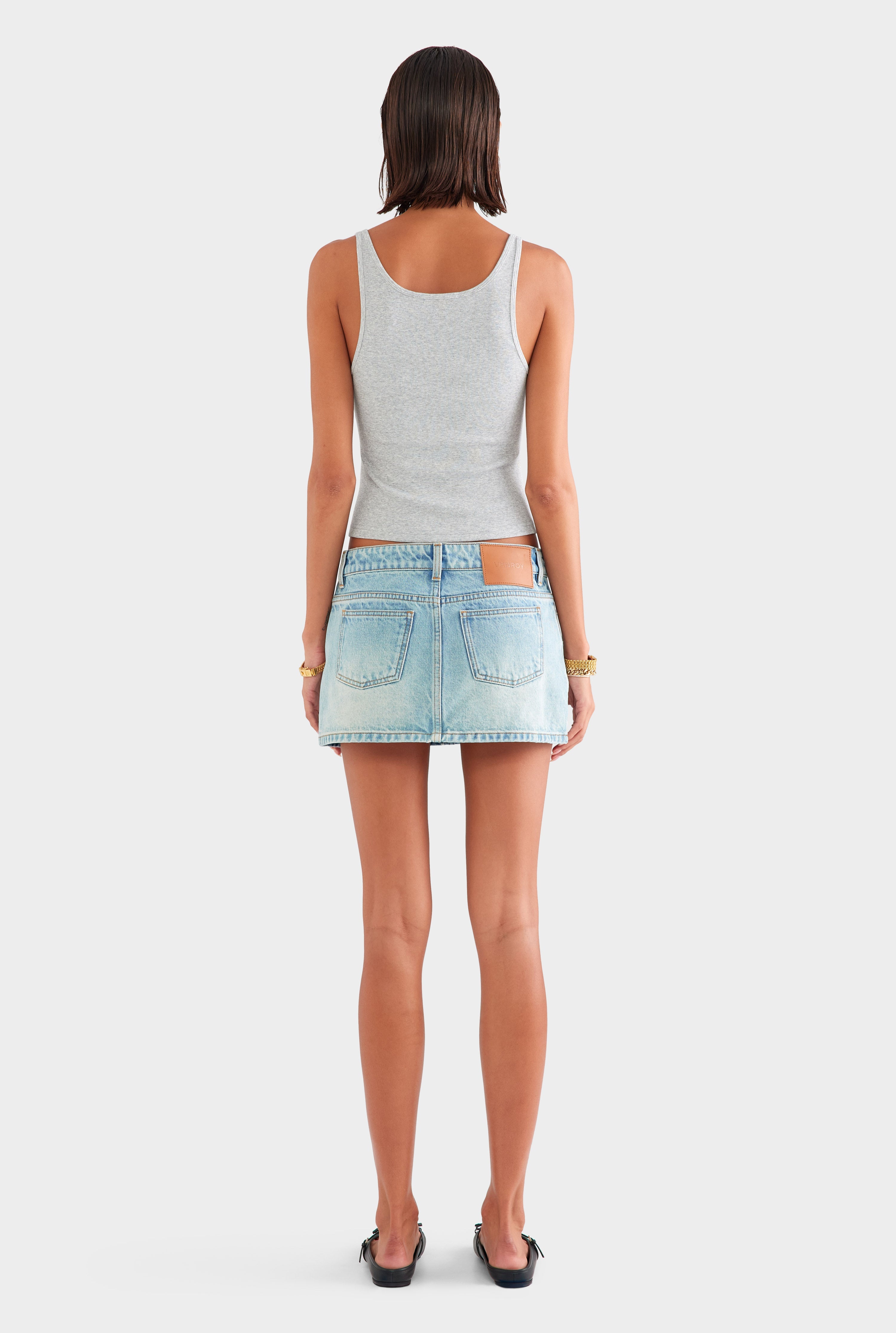 Rib Jersey Tank - Grey Marl