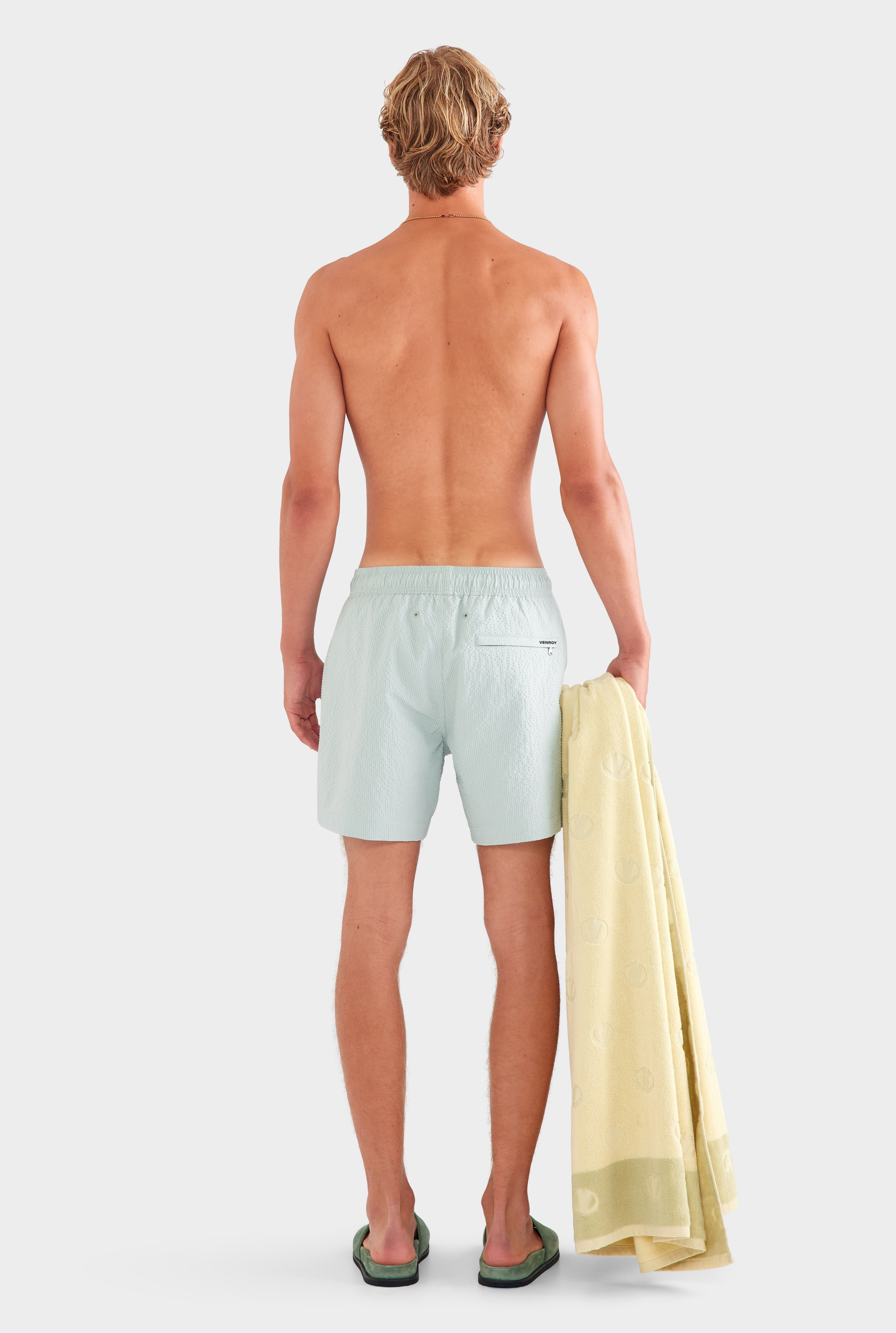 Seersucker Swim Short - Sea Spray Blue