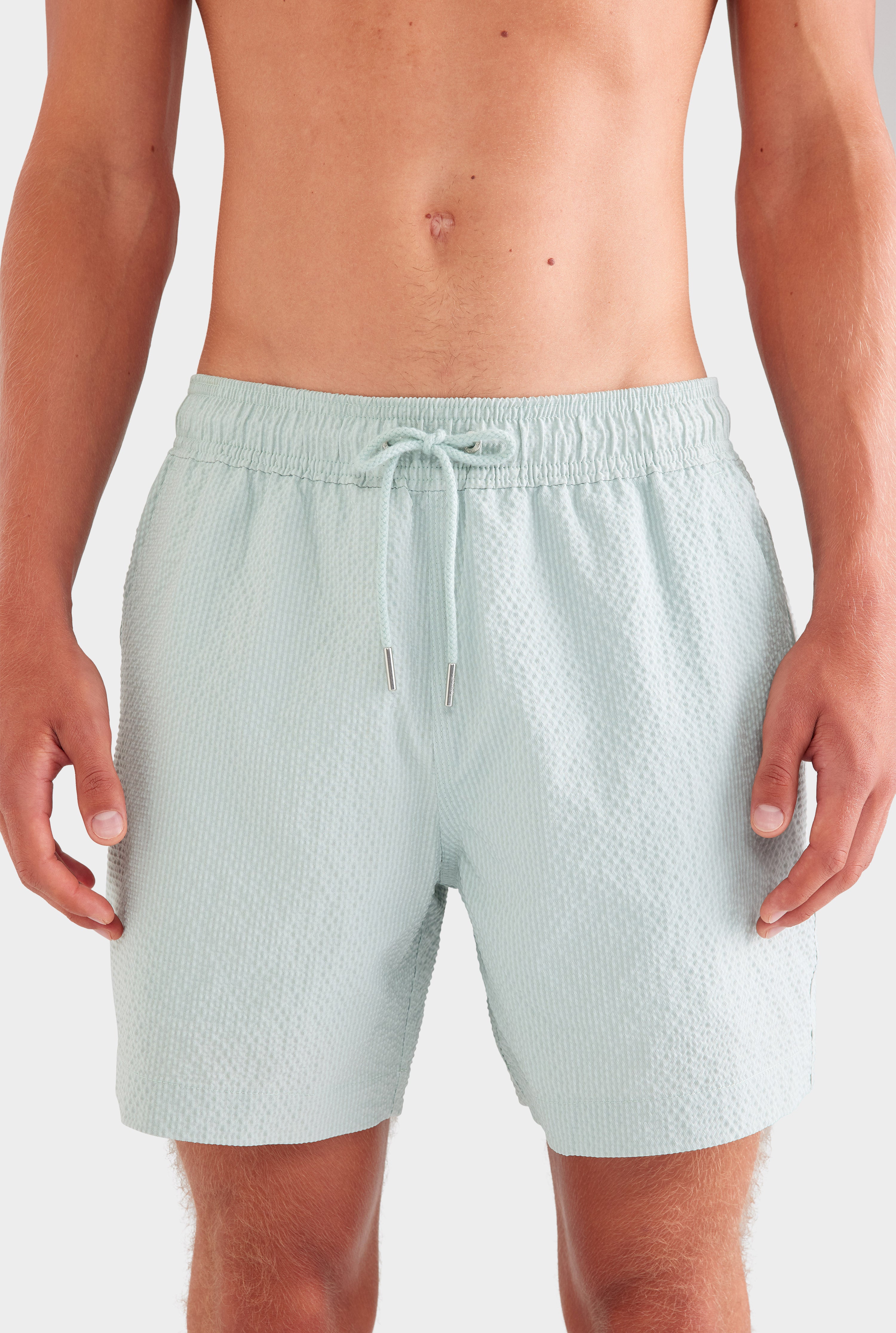 Seersucker Swim Short - Sea Spray Blue