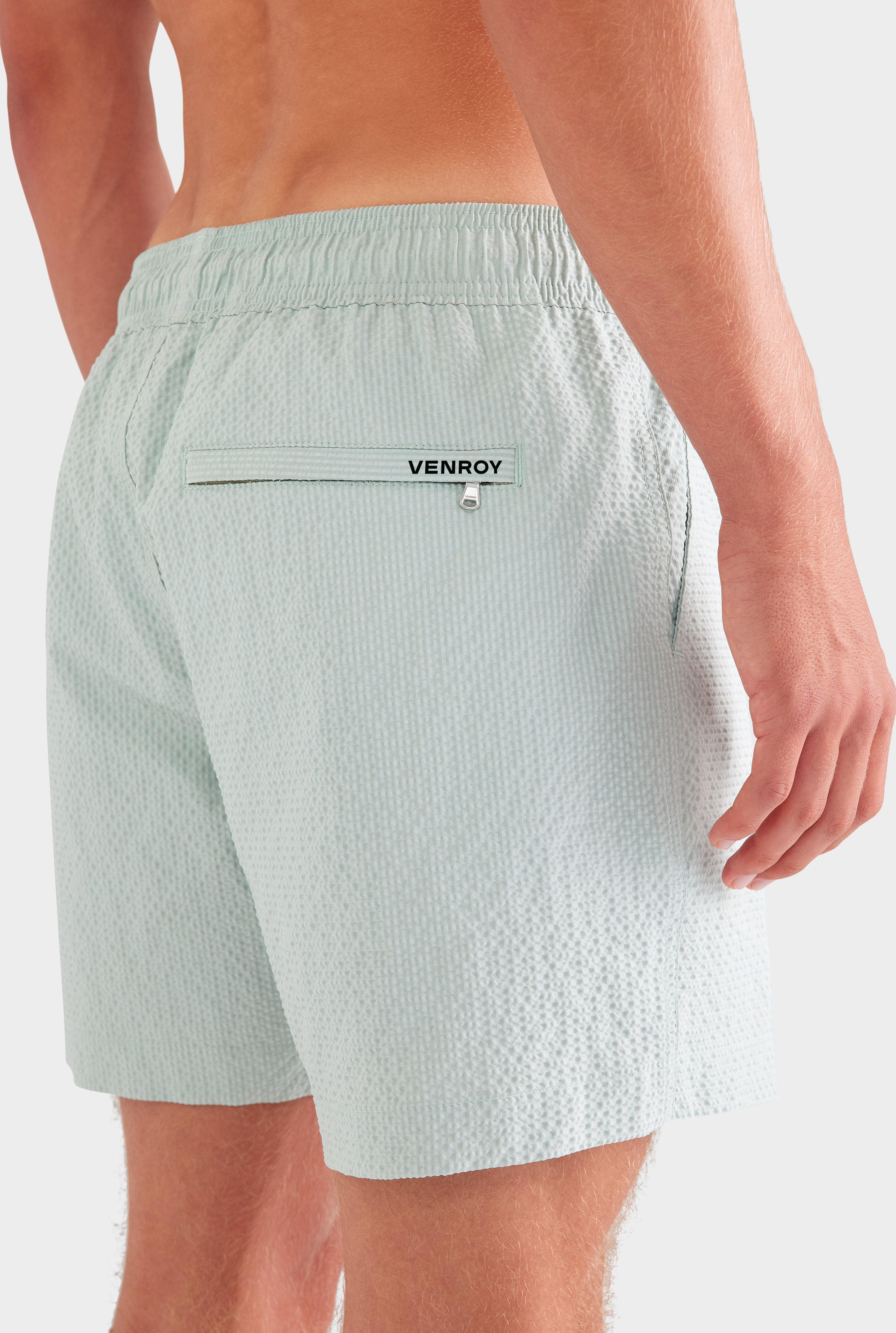 Seersucker Swim Short - Sea Spray Blue