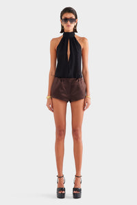 Silk Cotton Mini Short - Dark Chocolate