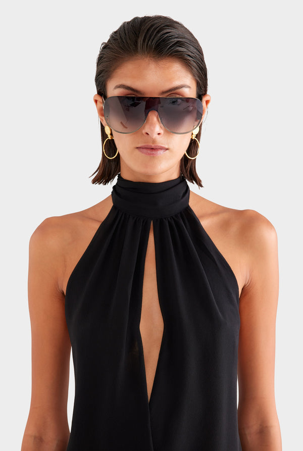 Silk Halter Top - Black