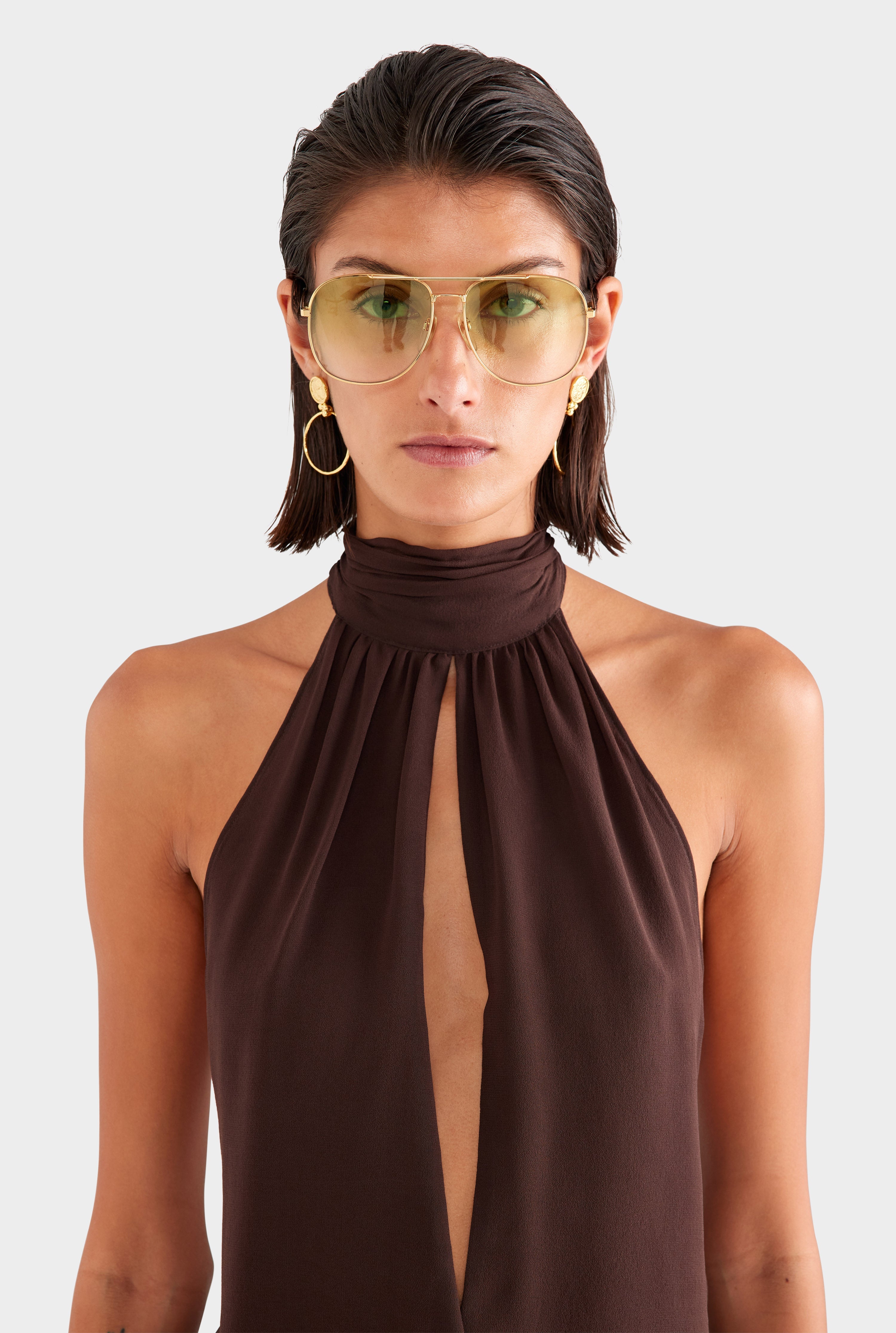Silk Halter Top - Dark Chocolate