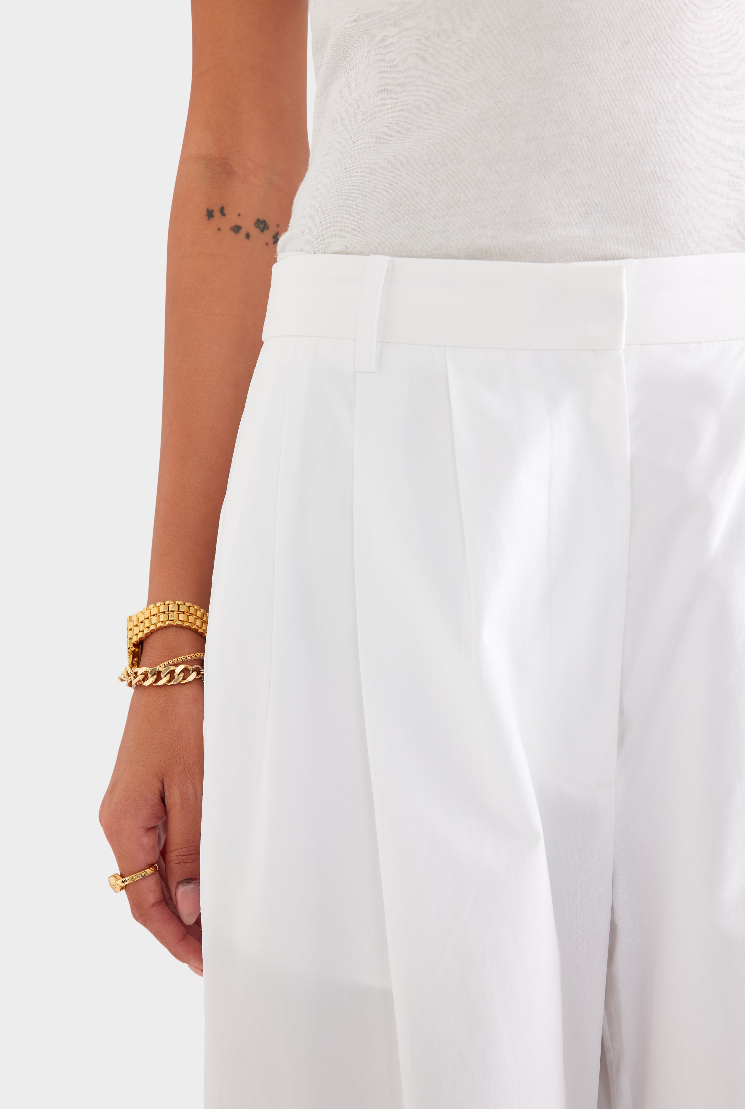 Tailored Lightweight Cotton Pant - White