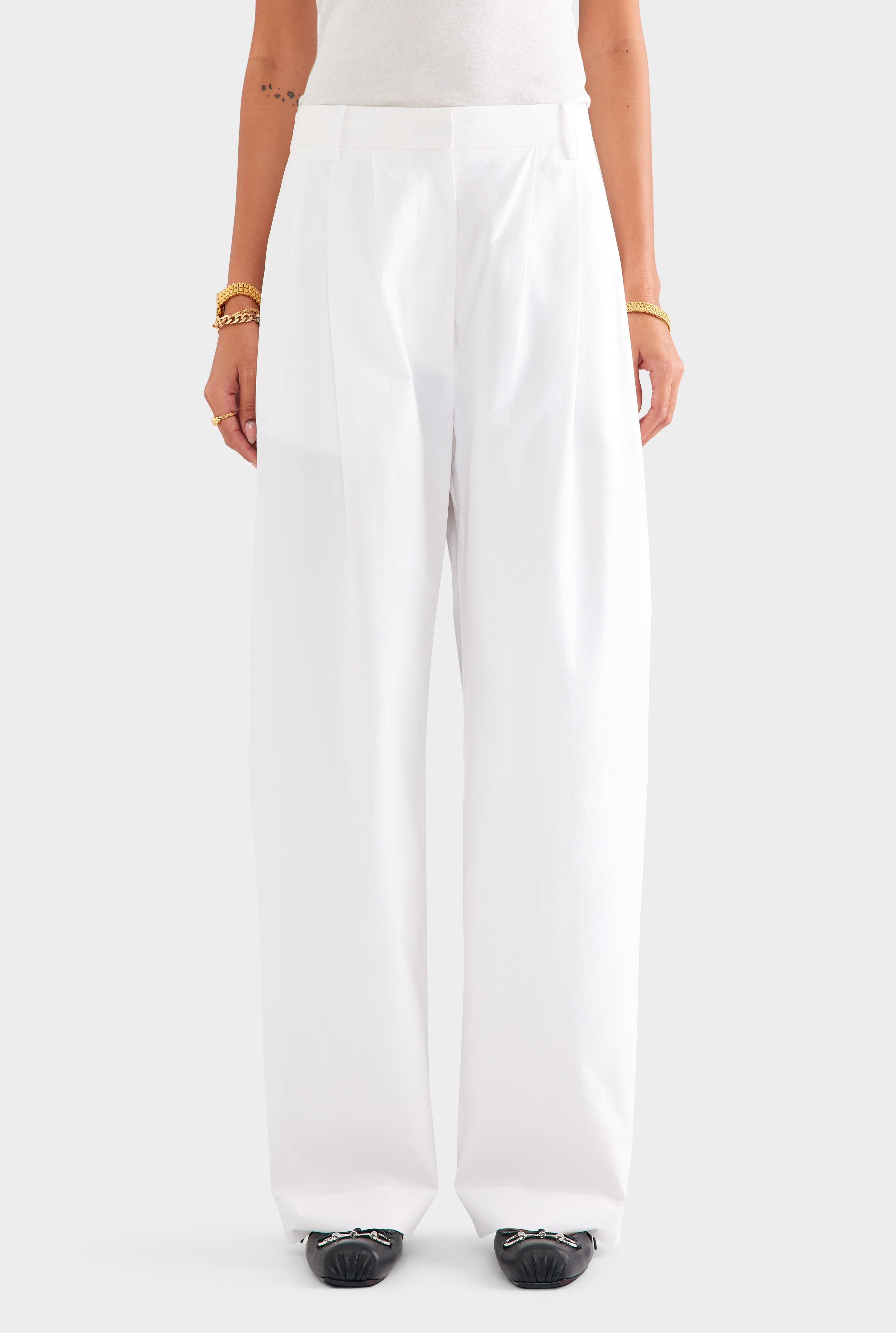 Tailored Lightweight Cotton Pant - White