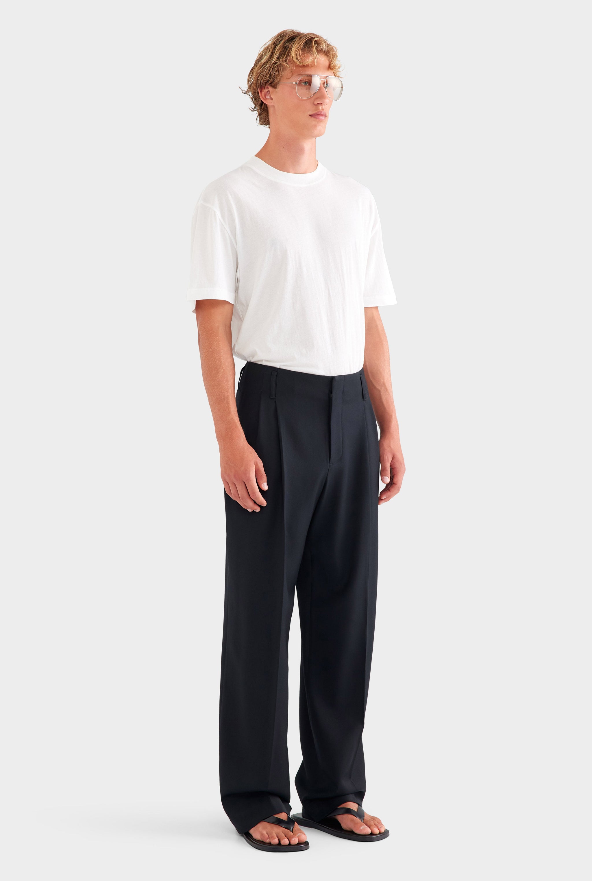 Tailored Wool Suit Trouser - Black