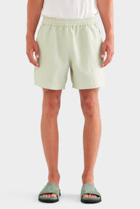 Wool Linen Lounge Short - Pale Pistachio