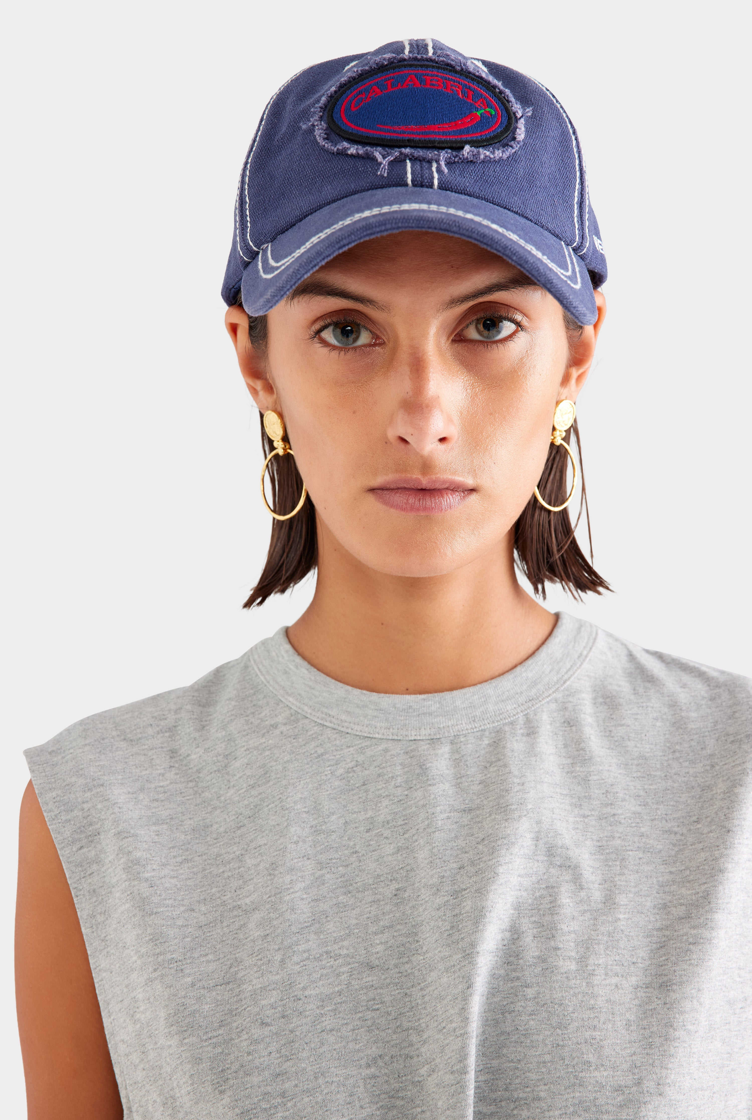 Calabria Washed Cotton Cap - Washed Navy