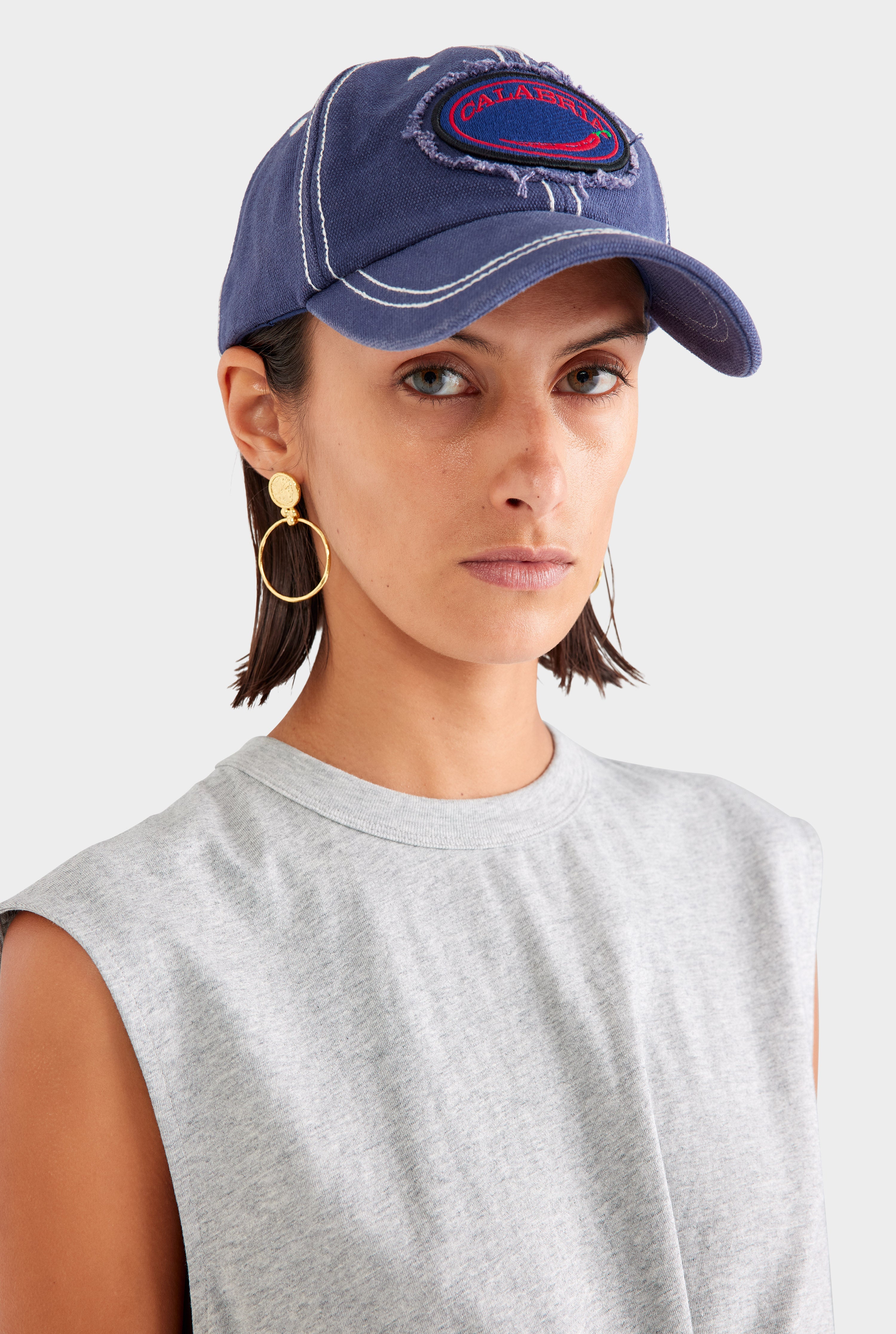 Calabria Washed Cotton Cap - Washed Navy