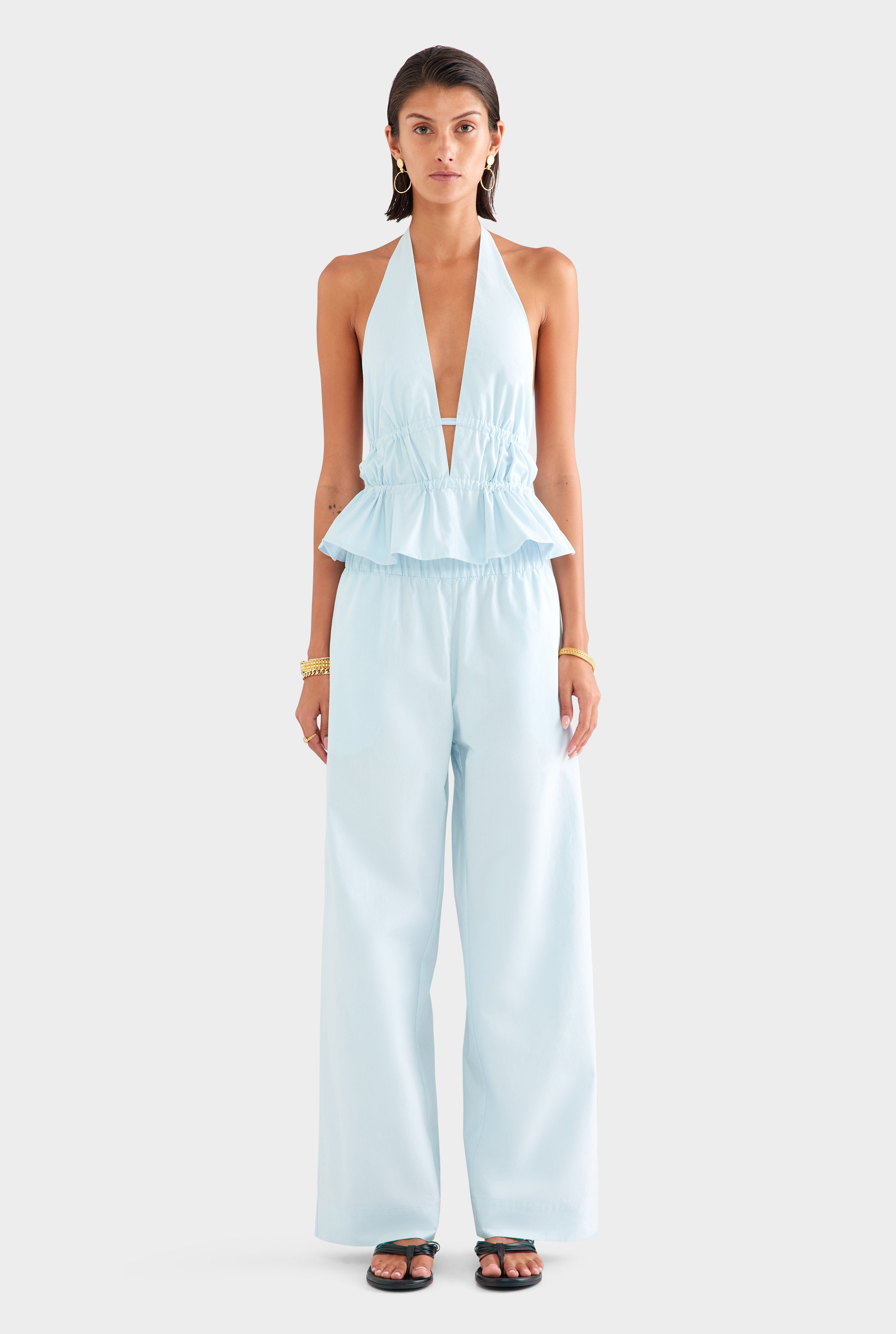 Heavy Cotton Poplin Pant - Pale Blue