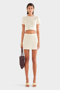 Crochet Mini Skirt - Cream