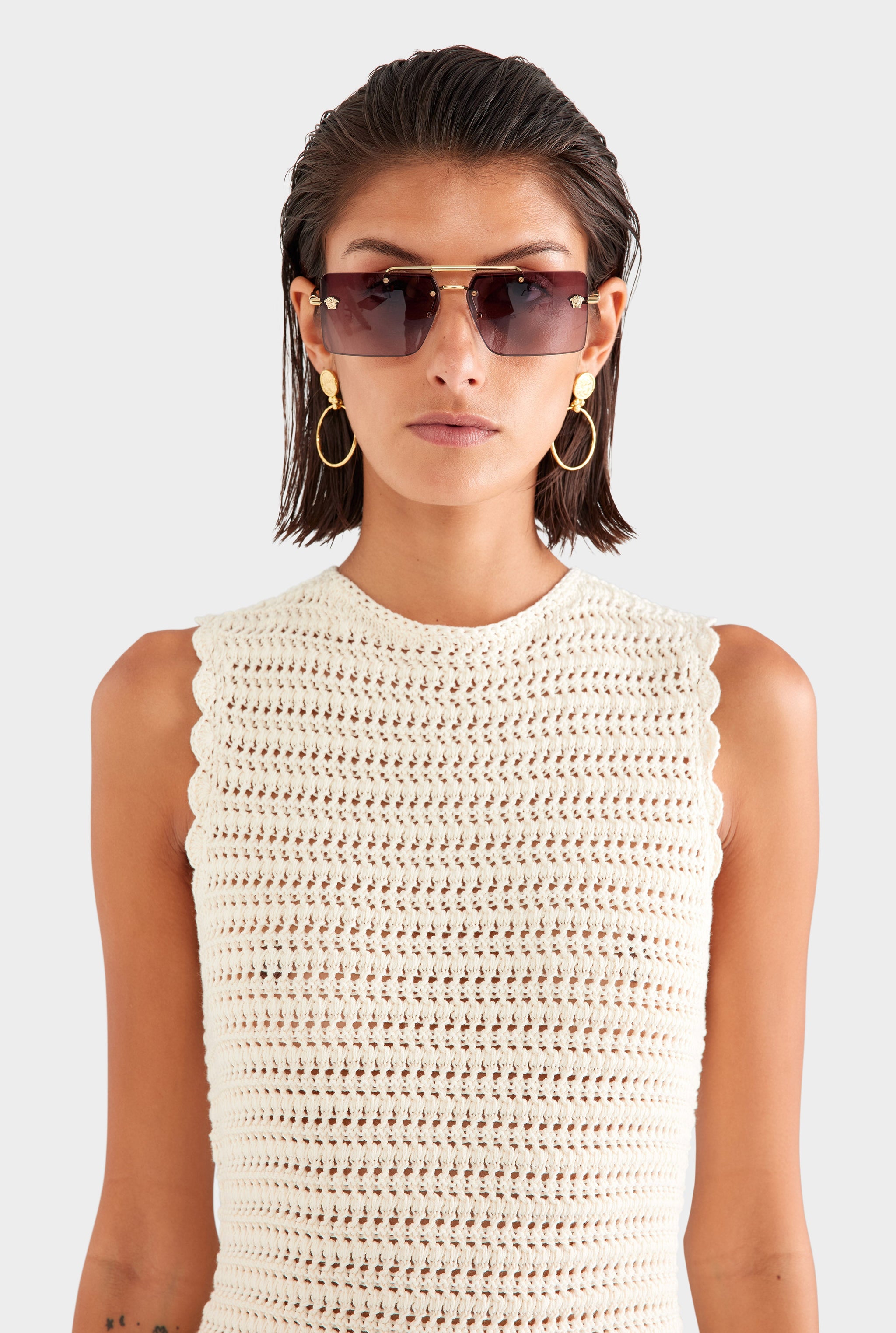 Crochet Mini Dress - Cream