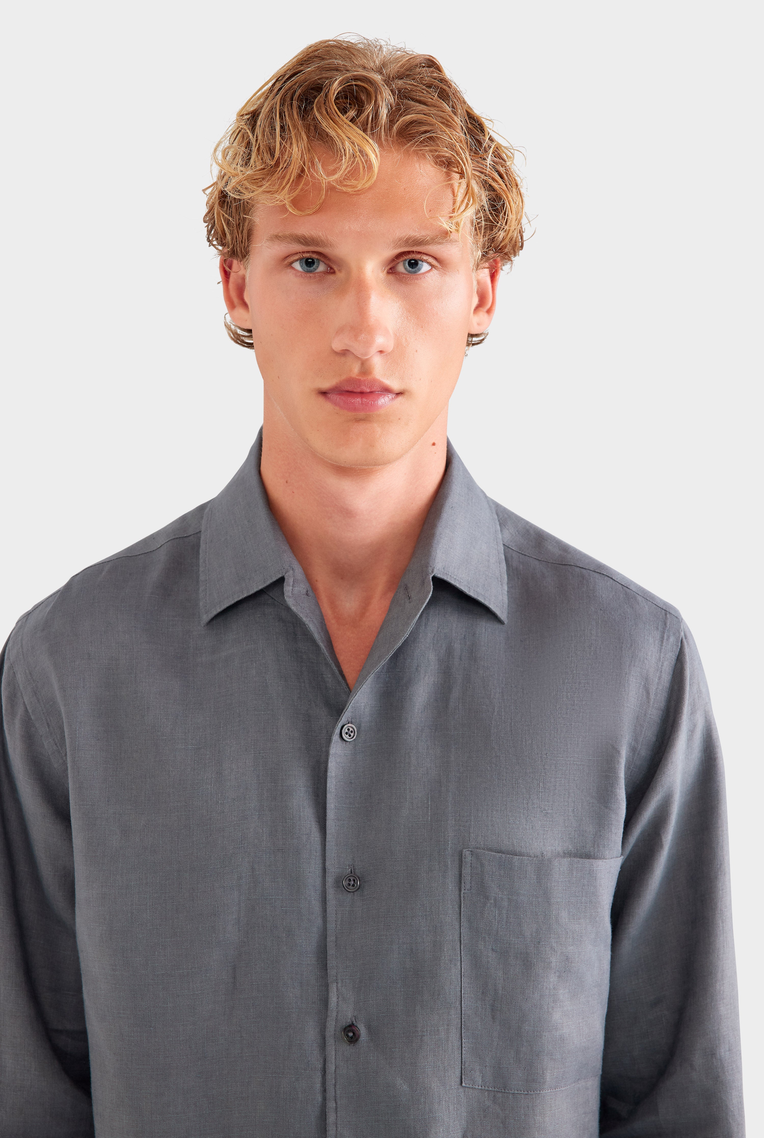 Relaxed Linen Shirt - Granite Grey