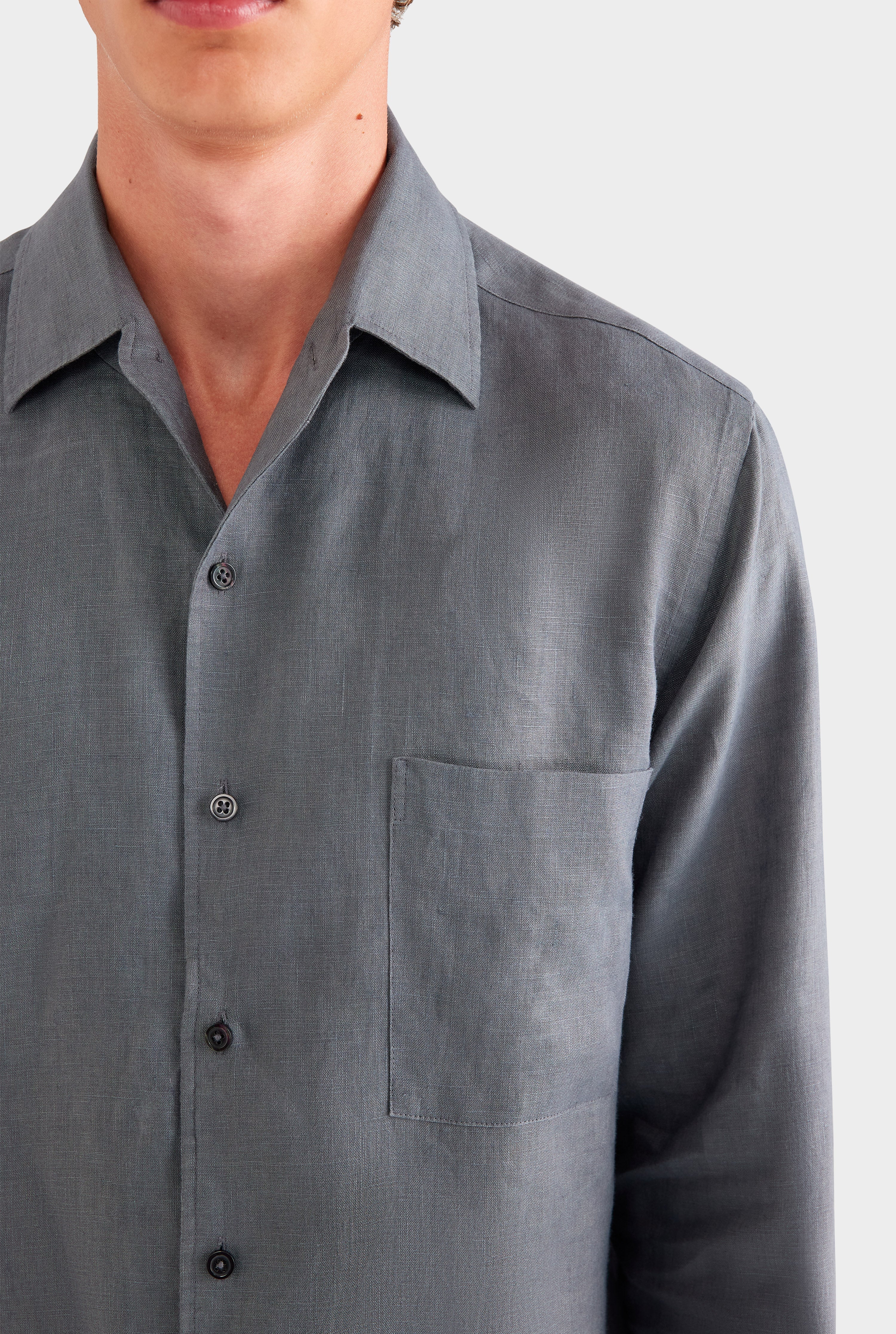 Relaxed Linen Shirt - Granite Grey