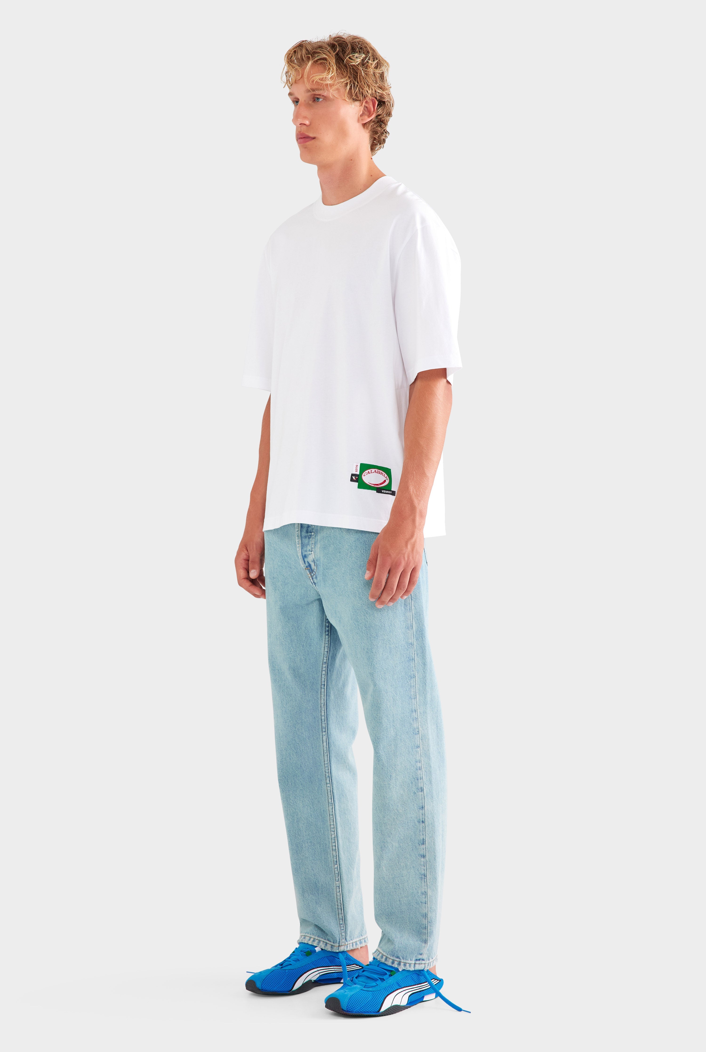 Oversized Cotton T Shirt - White/Multi Patch