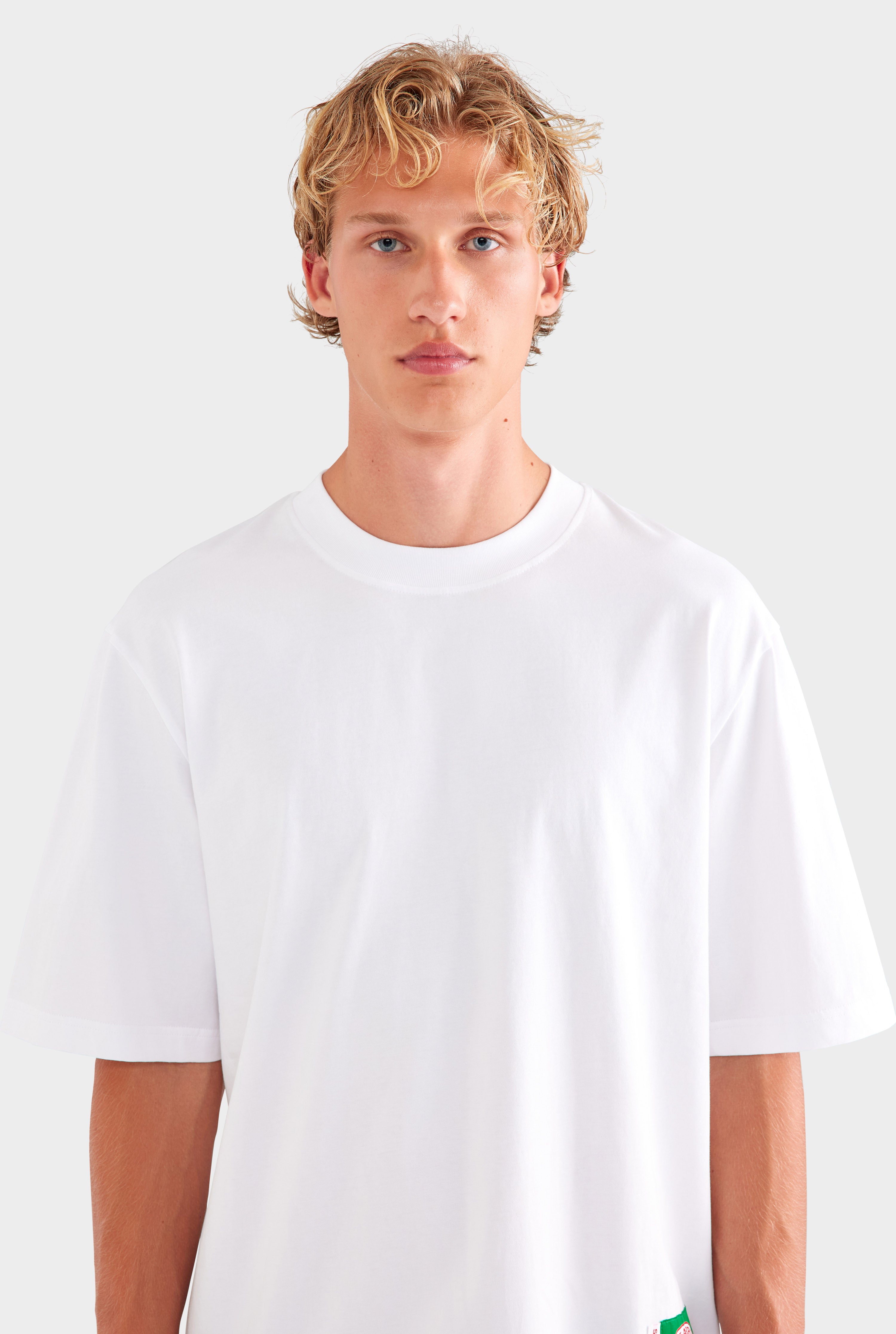 Oversized Cotton T Shirt - White/Multi Patch