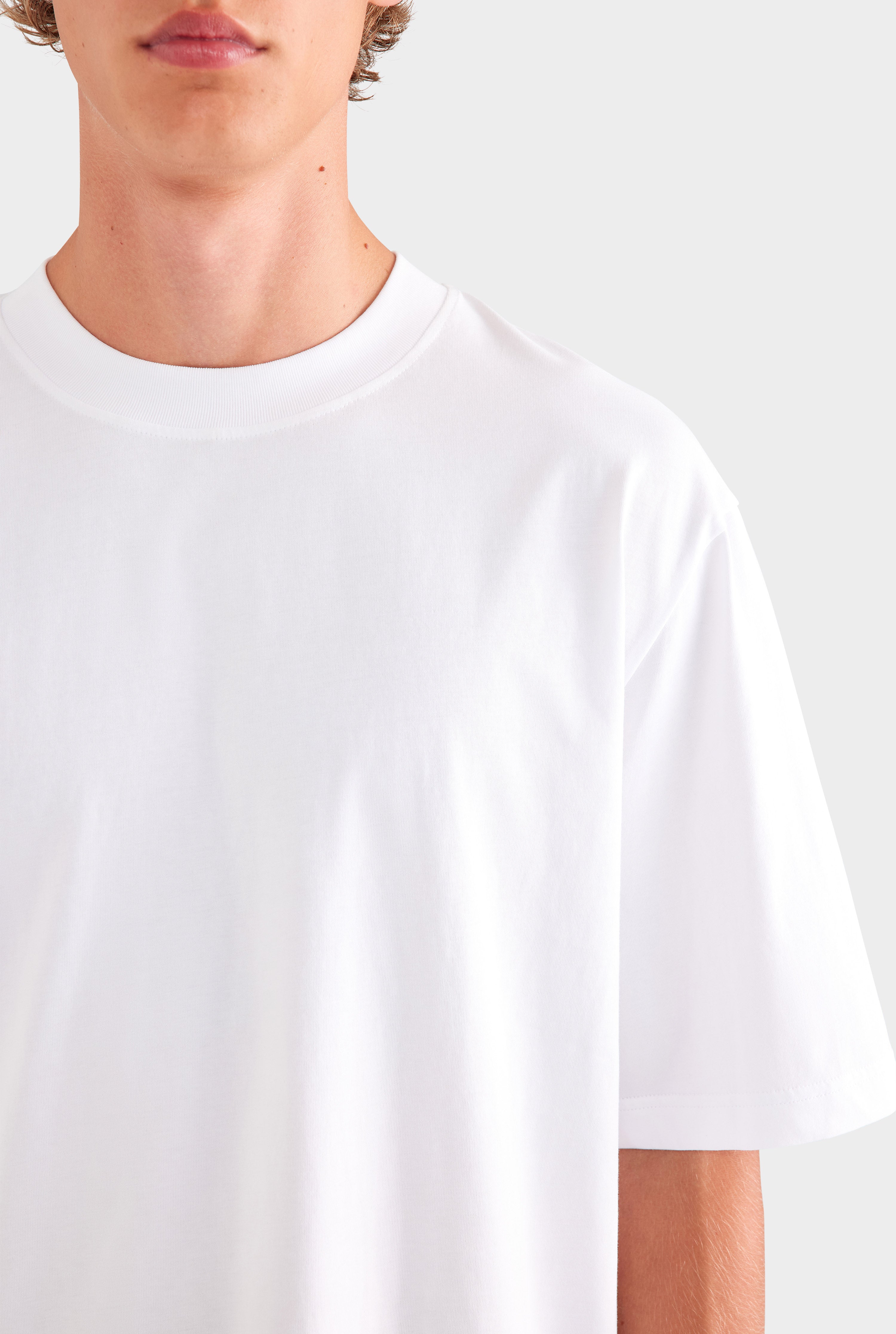 Oversized Cotton T Shirt - White/Multi Patch