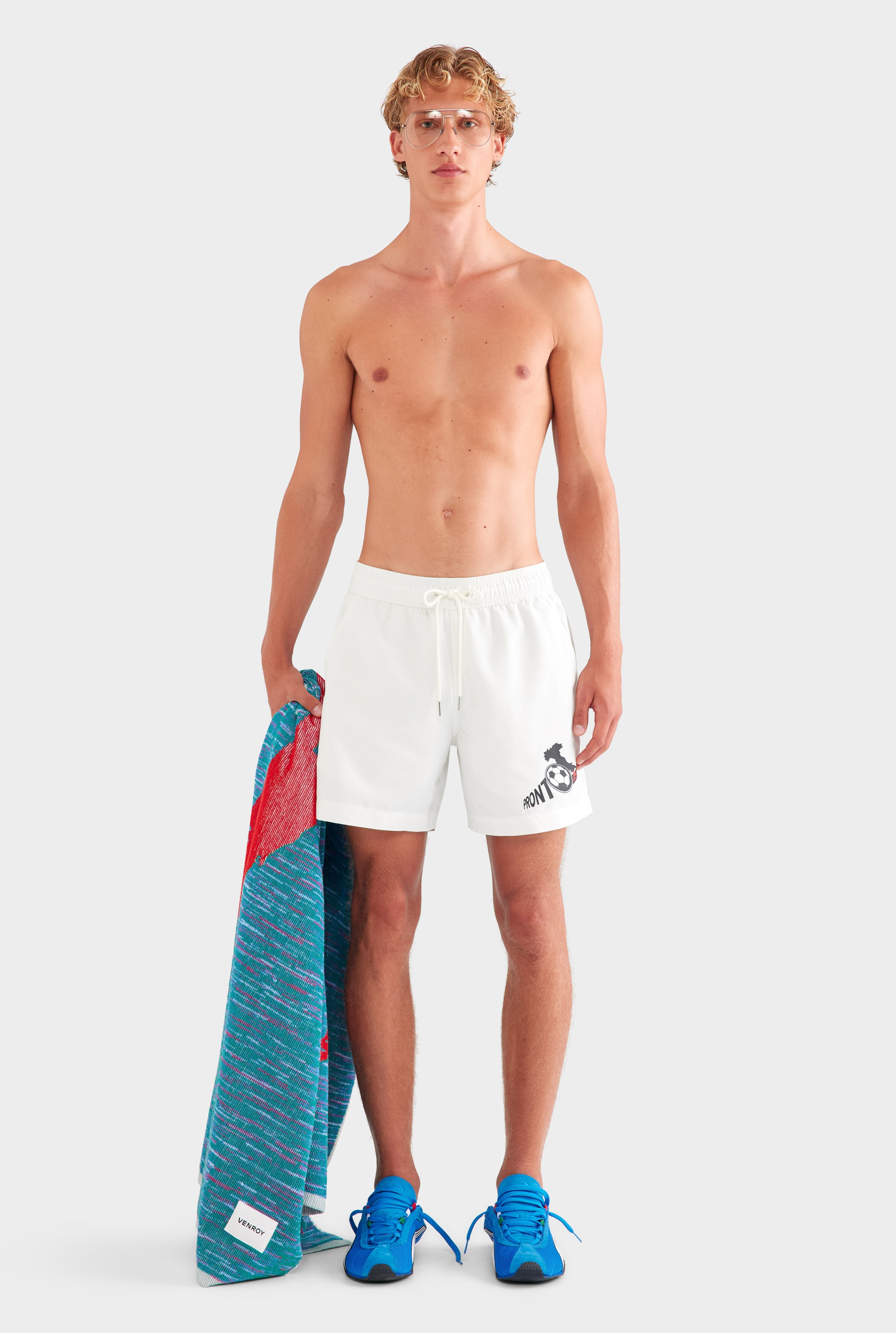 Printed Swim Short - Off White/Pronto