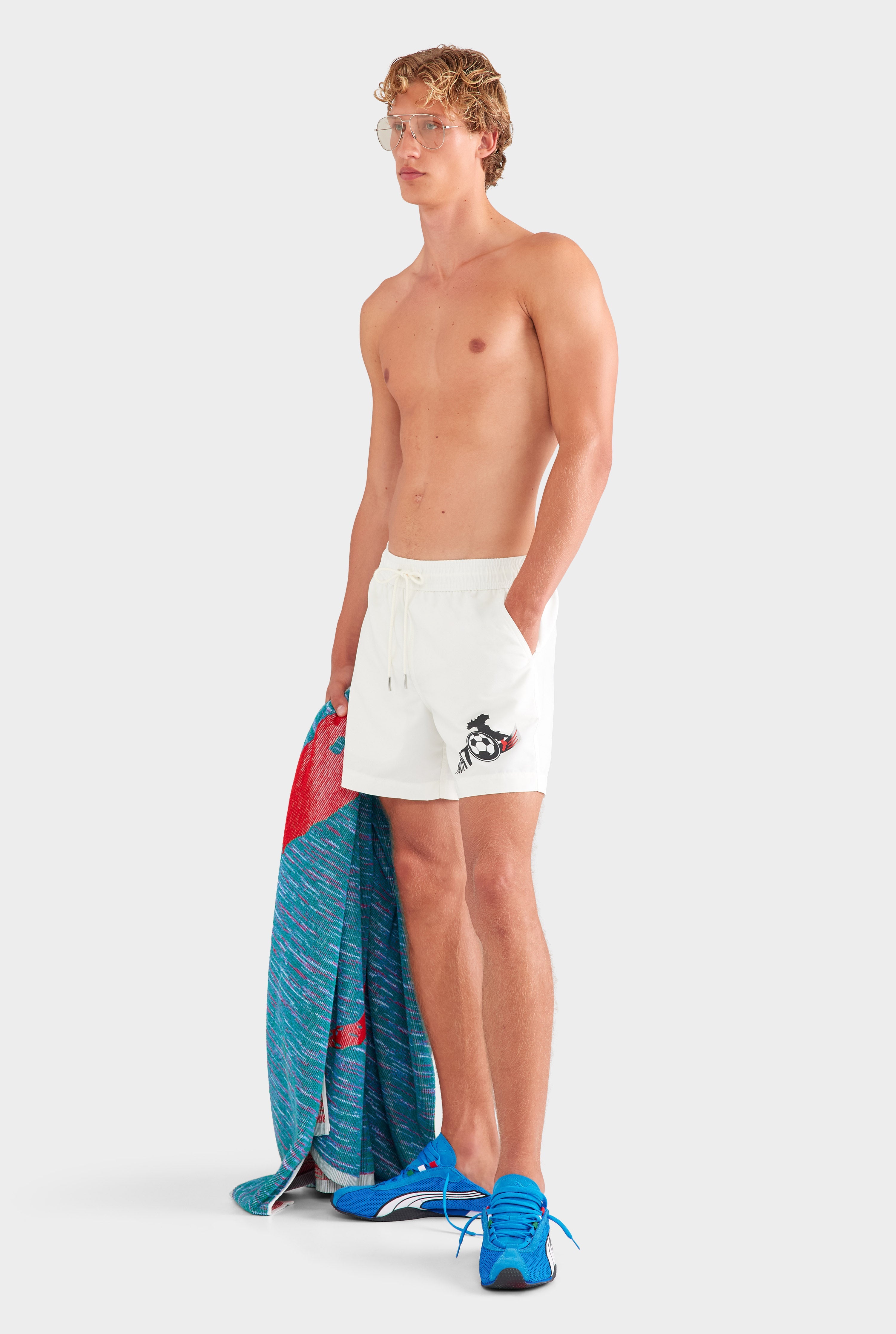 Printed Swim Short - Off White/Pronto