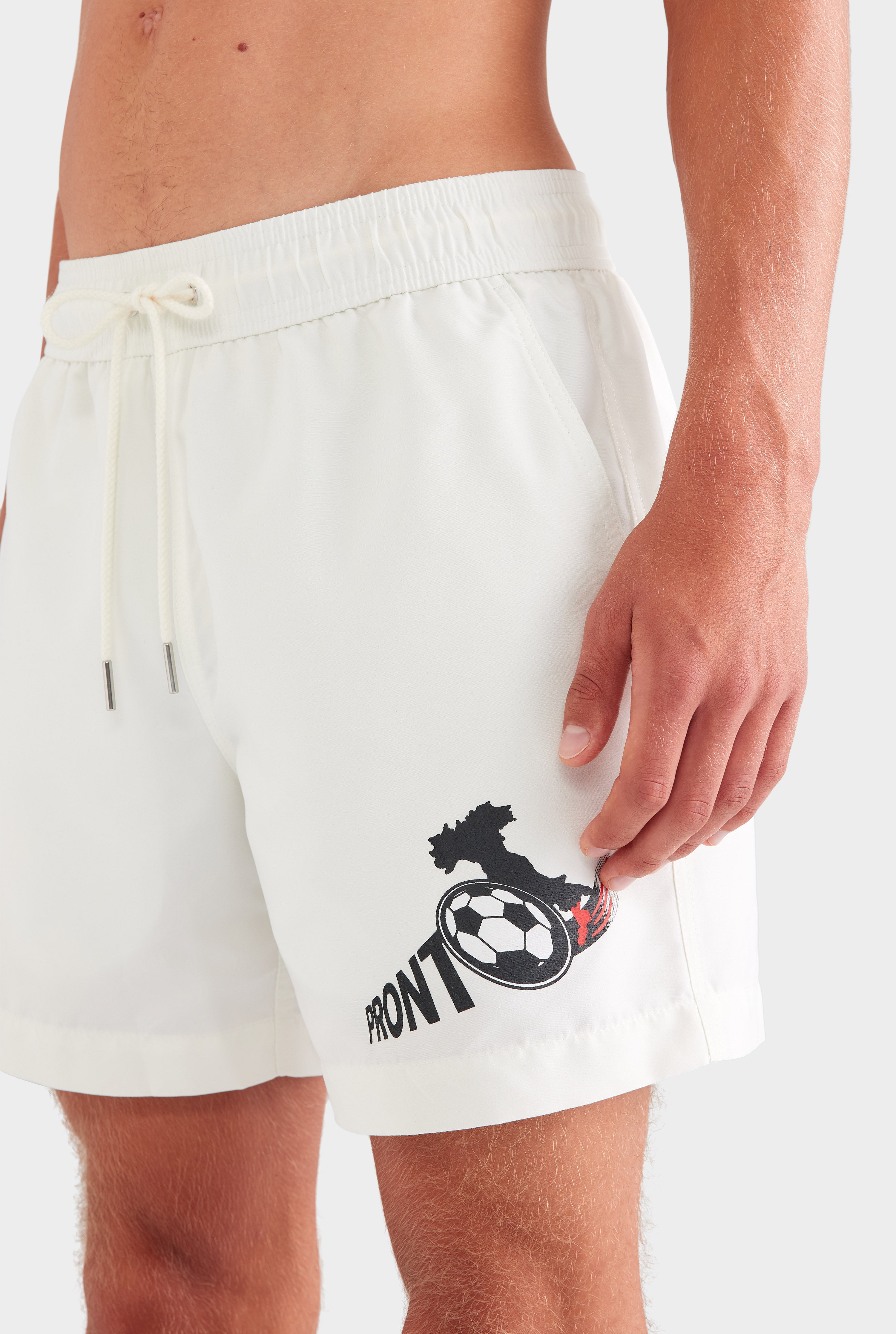 Printed Swim Short - Off White/Pronto