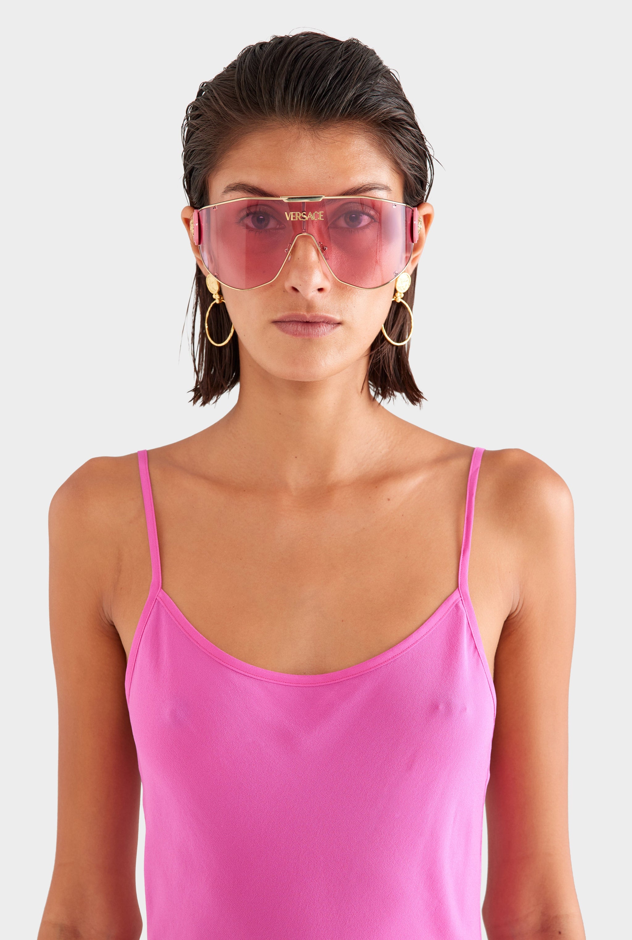 Silk Slip Mini Dress - Fuchsia