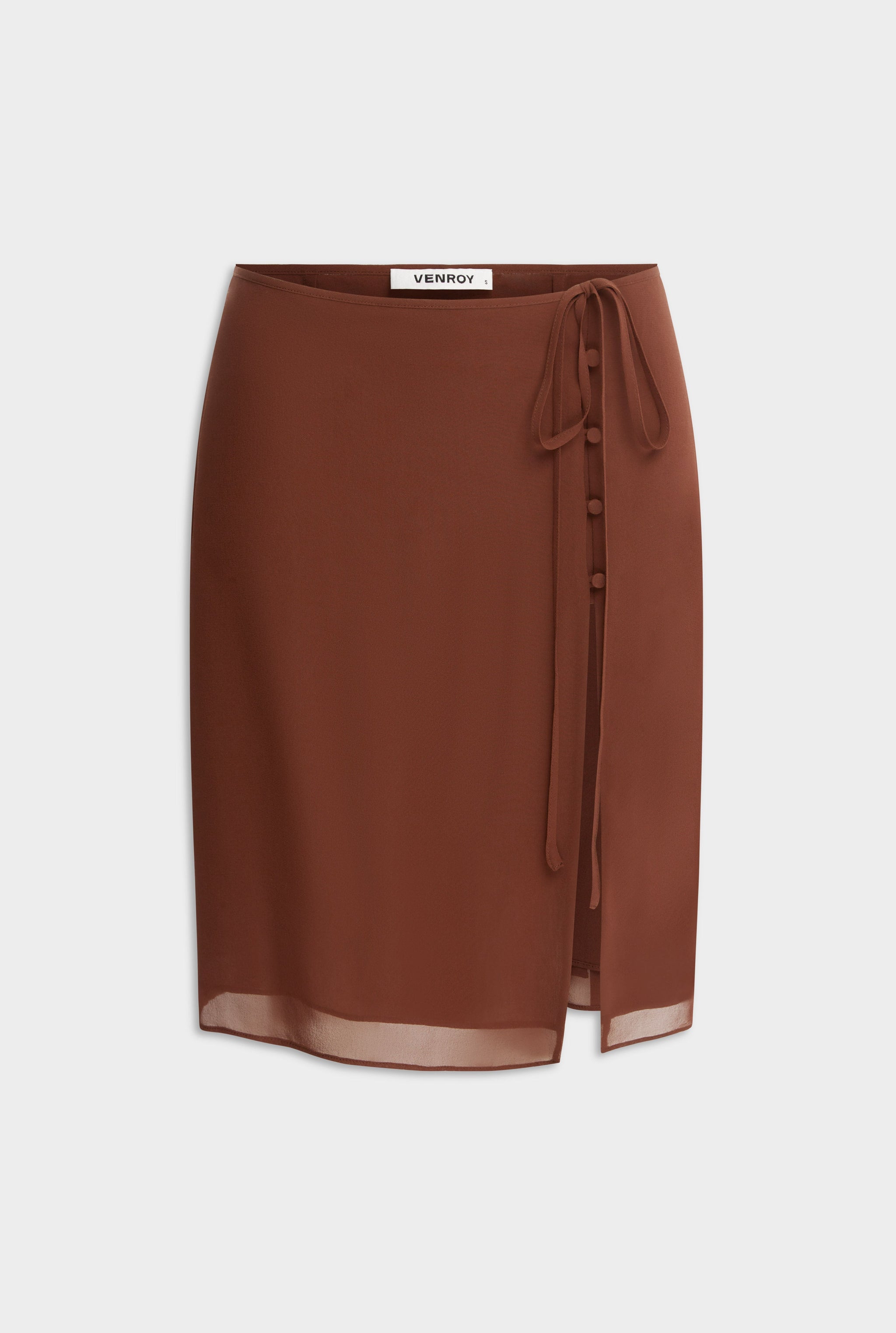 Layered Silk Skirt - Chocolate