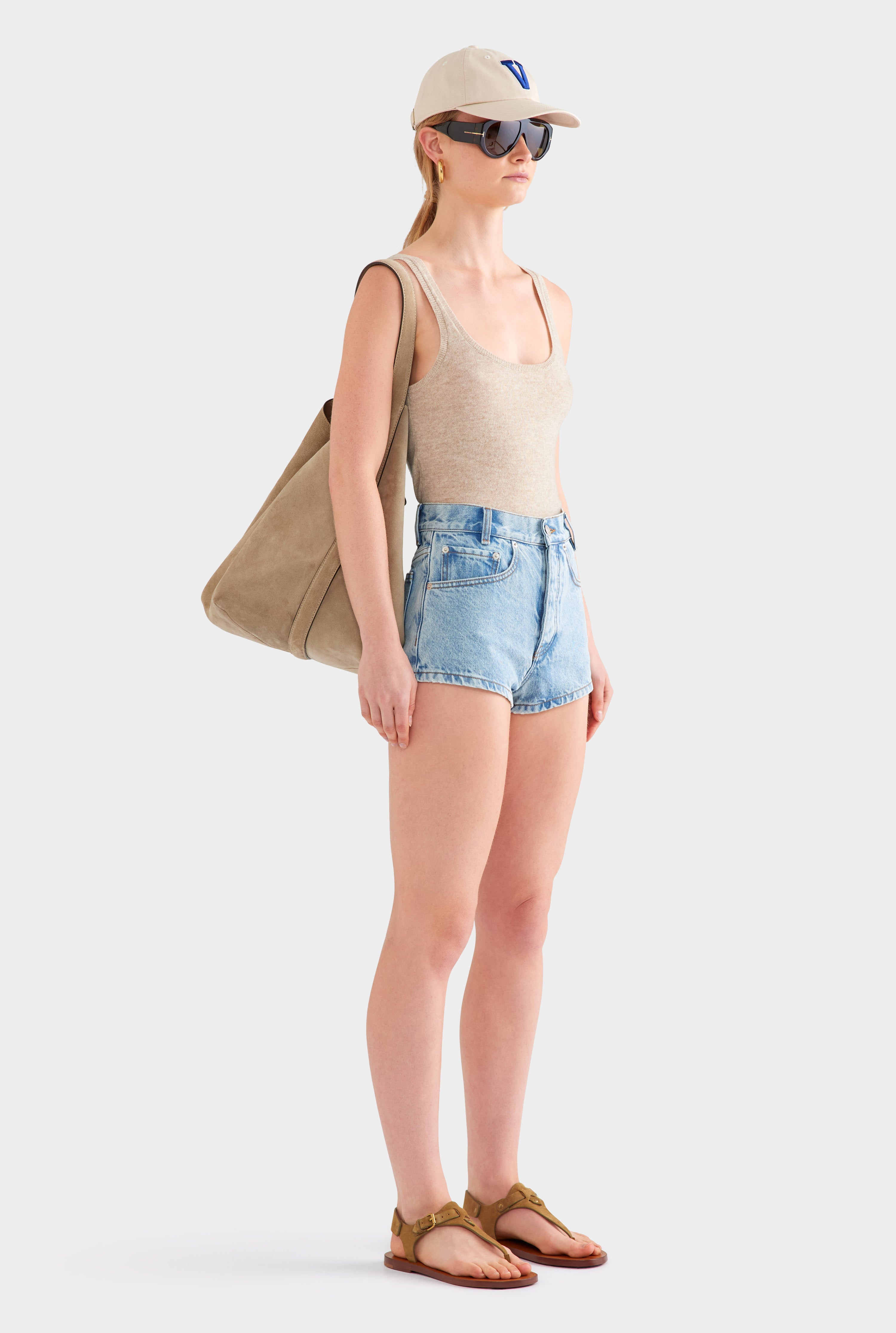Cut Off Denim Short - Light Blue