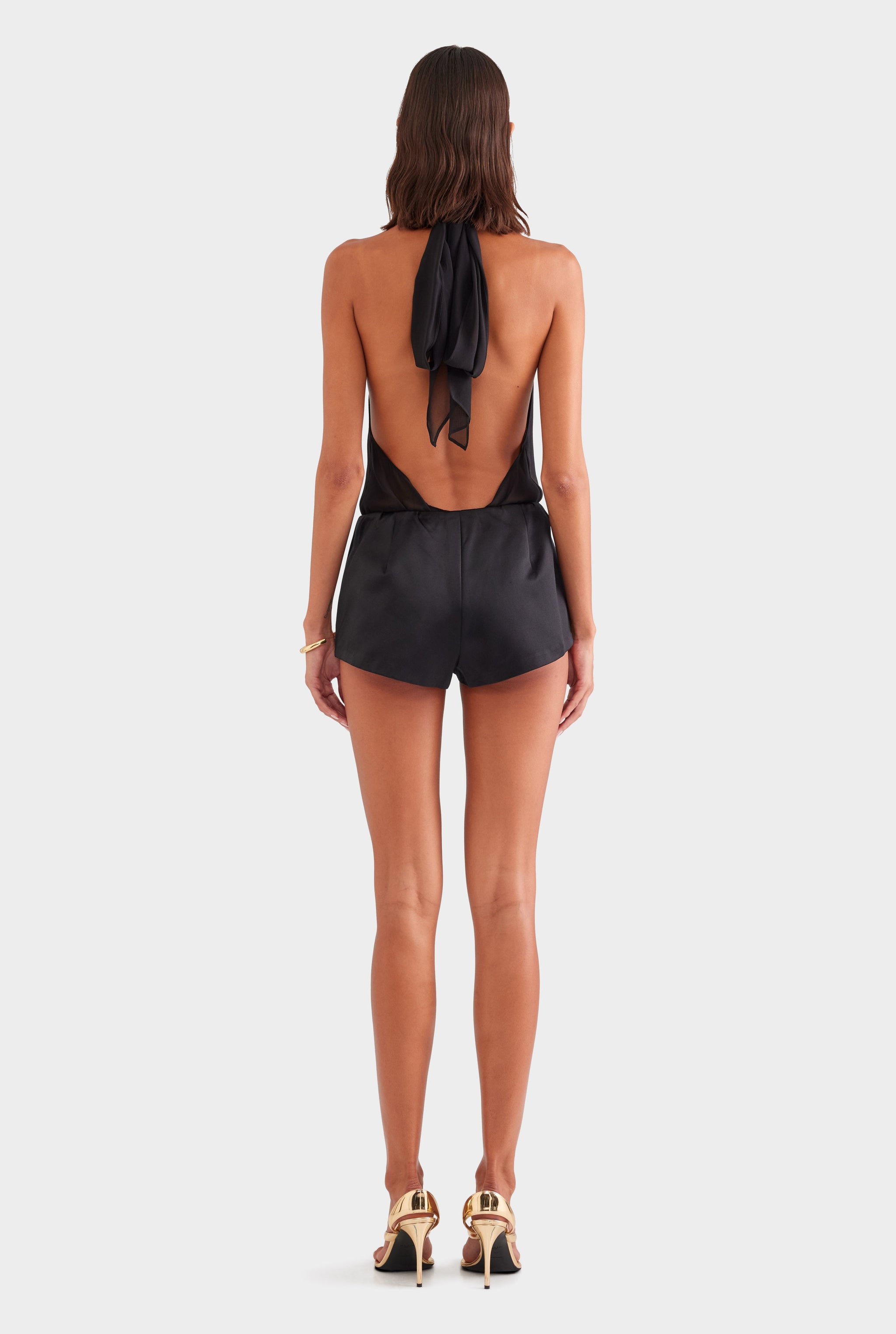 Silk Cotton Mini Short - Black