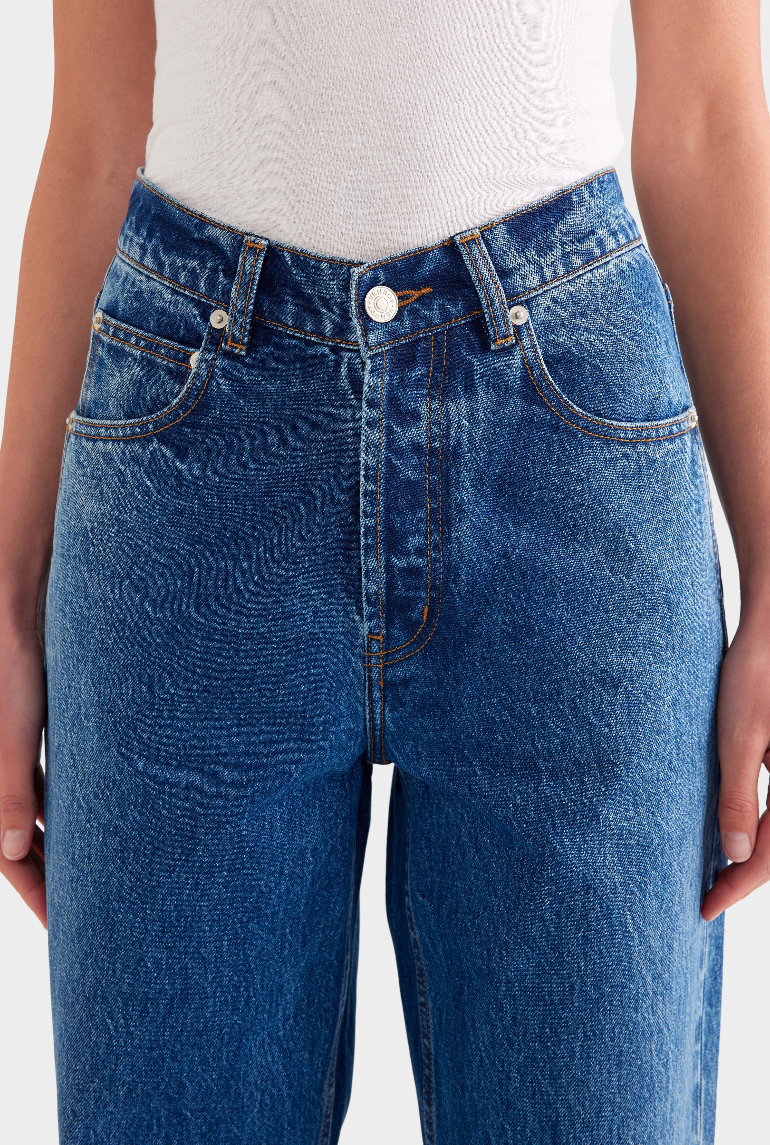 V Front Denim Jean - Mid Indigo