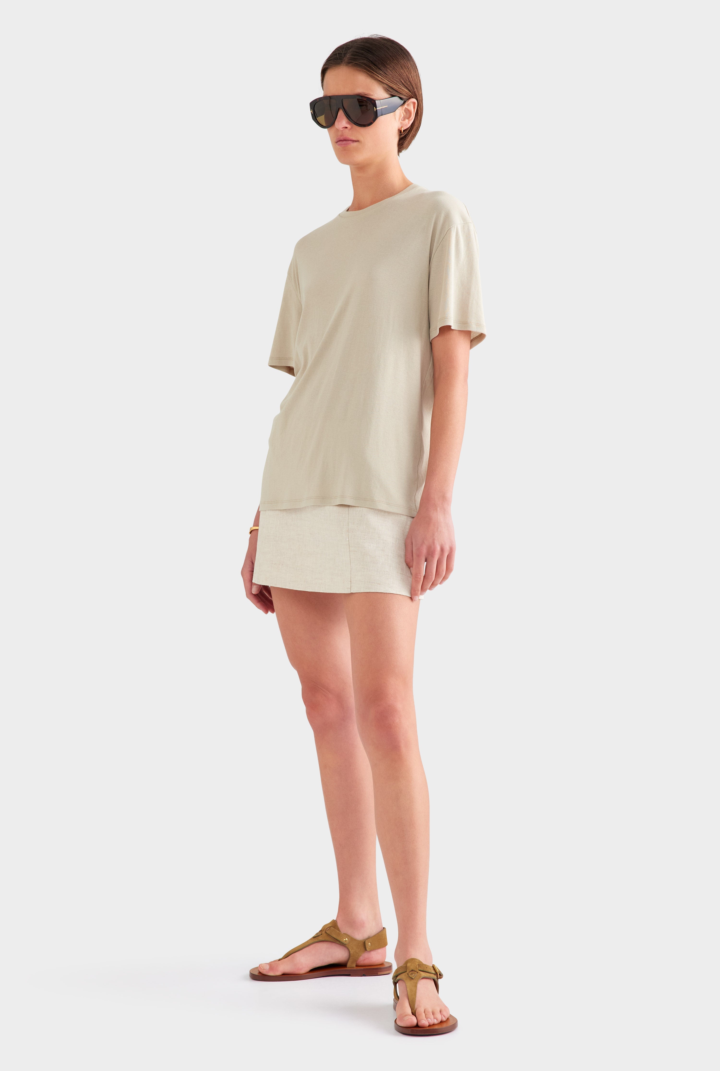 Lightweight Cotton Tee - Stone