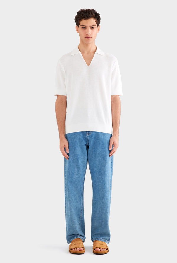 Lightweight Knit Polo - Off White