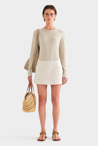 Linen Mini Skirt - Sand