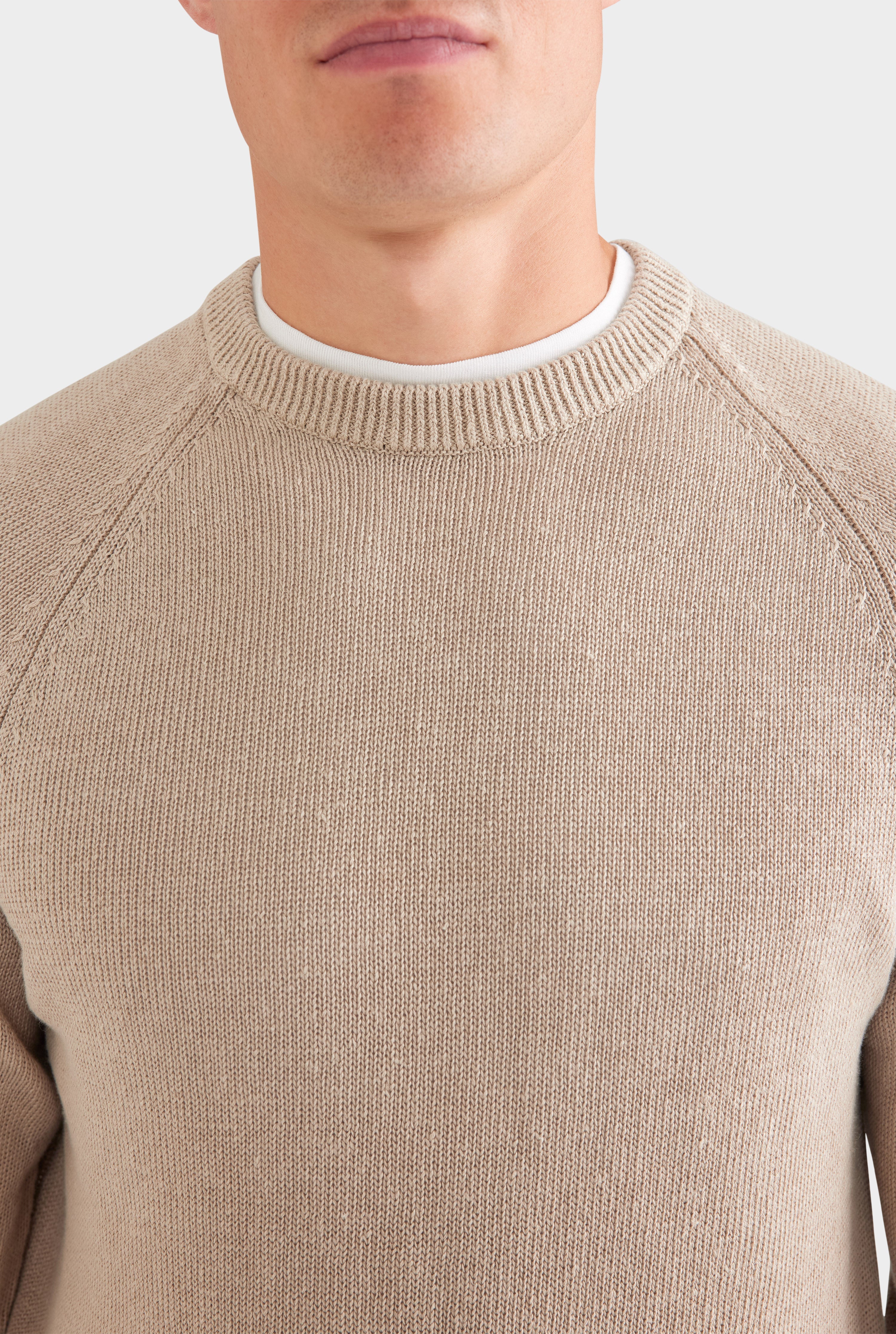 Linen Raglan Sweater - Taupe