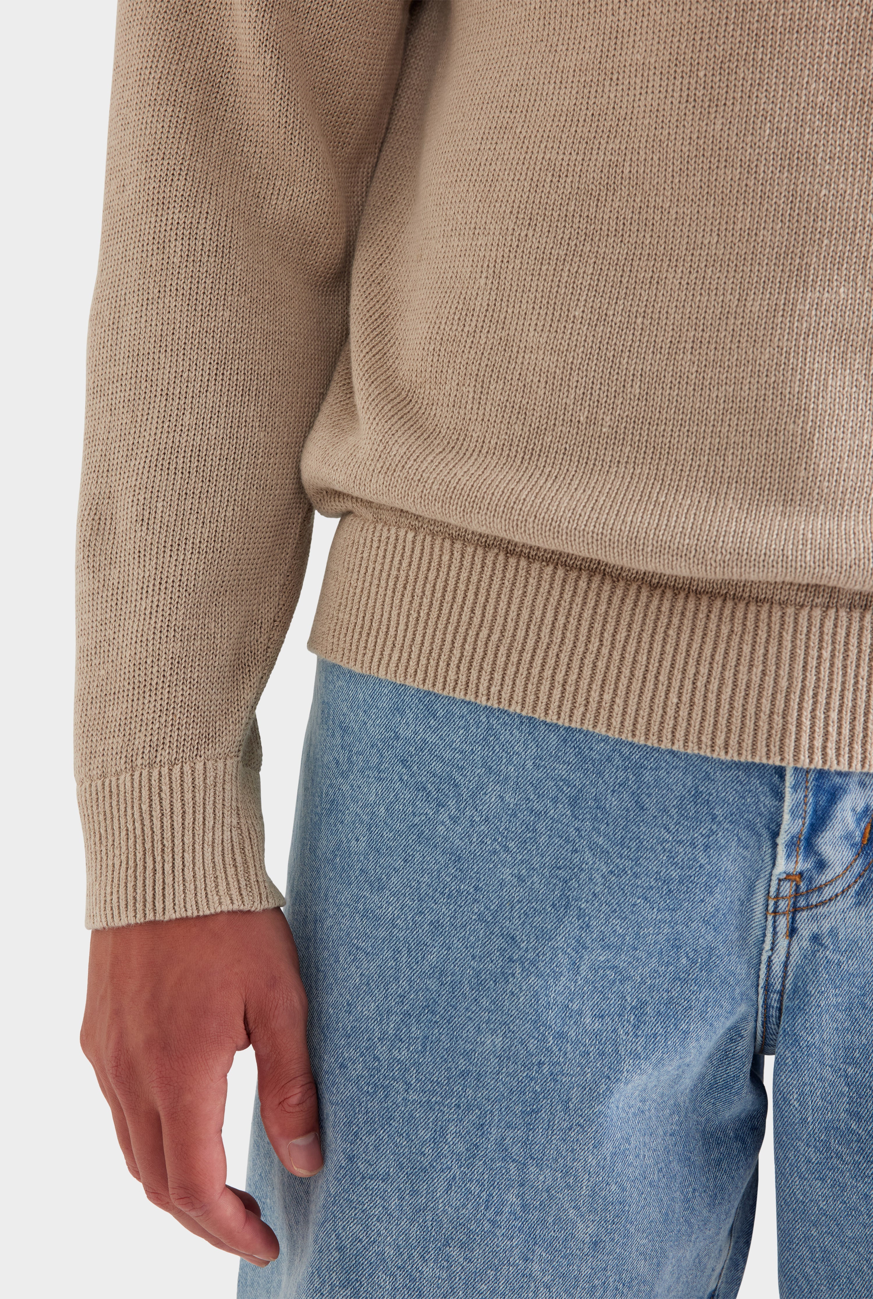 Linen Raglan Sweater - Taupe