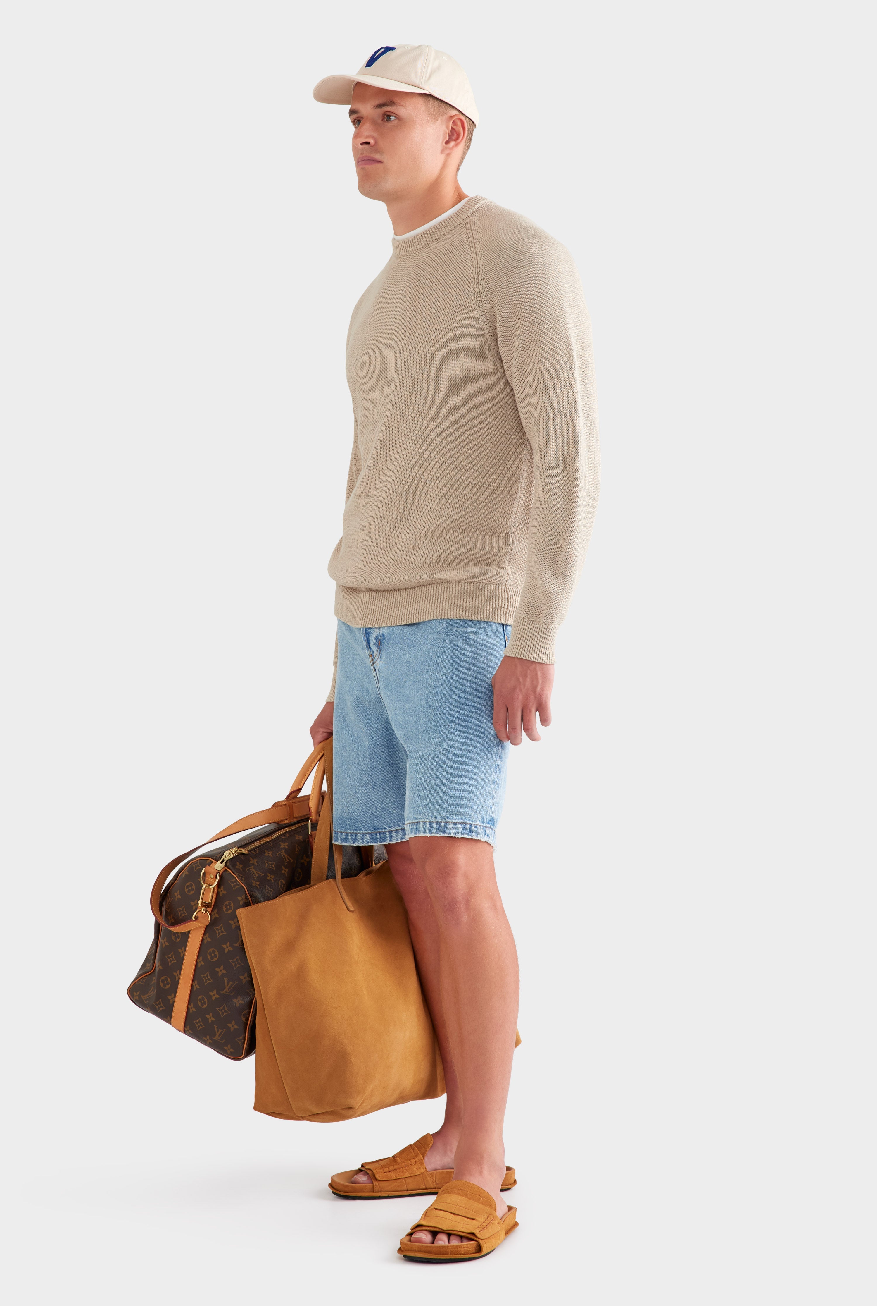 Linen Raglan Sweater - Taupe