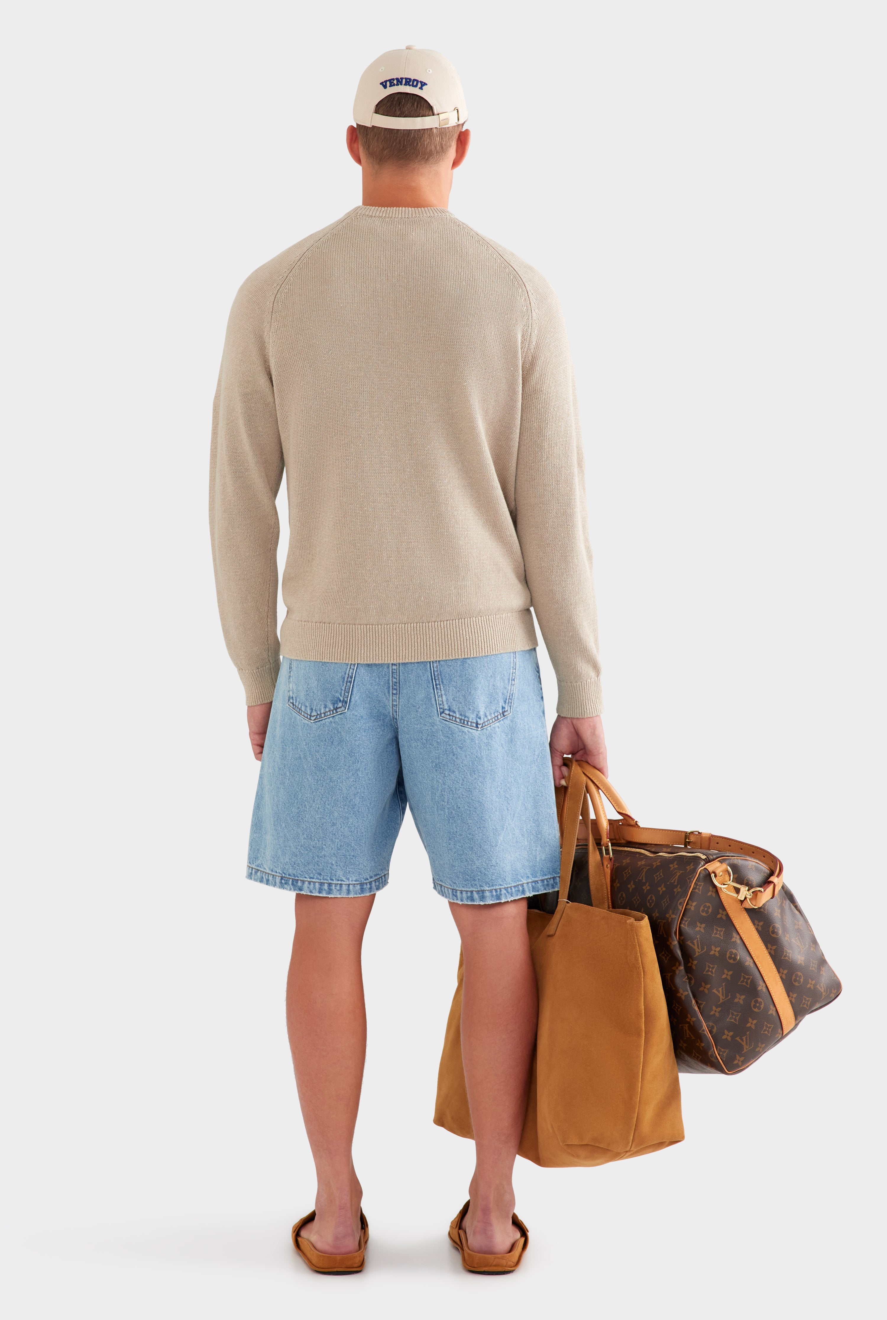 Linen Raglan Sweater - Taupe