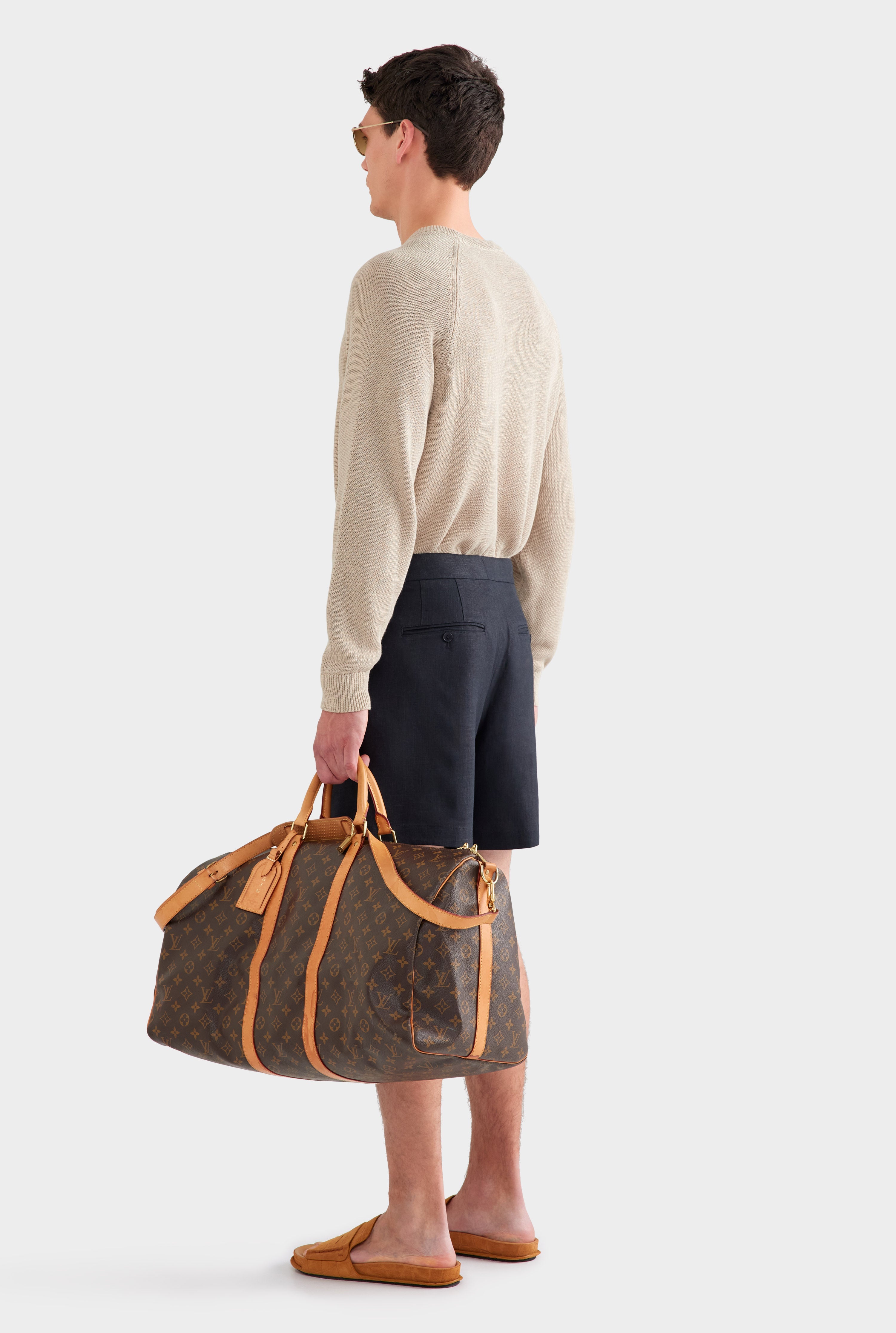Tailored Linen Side Tab Short - Black