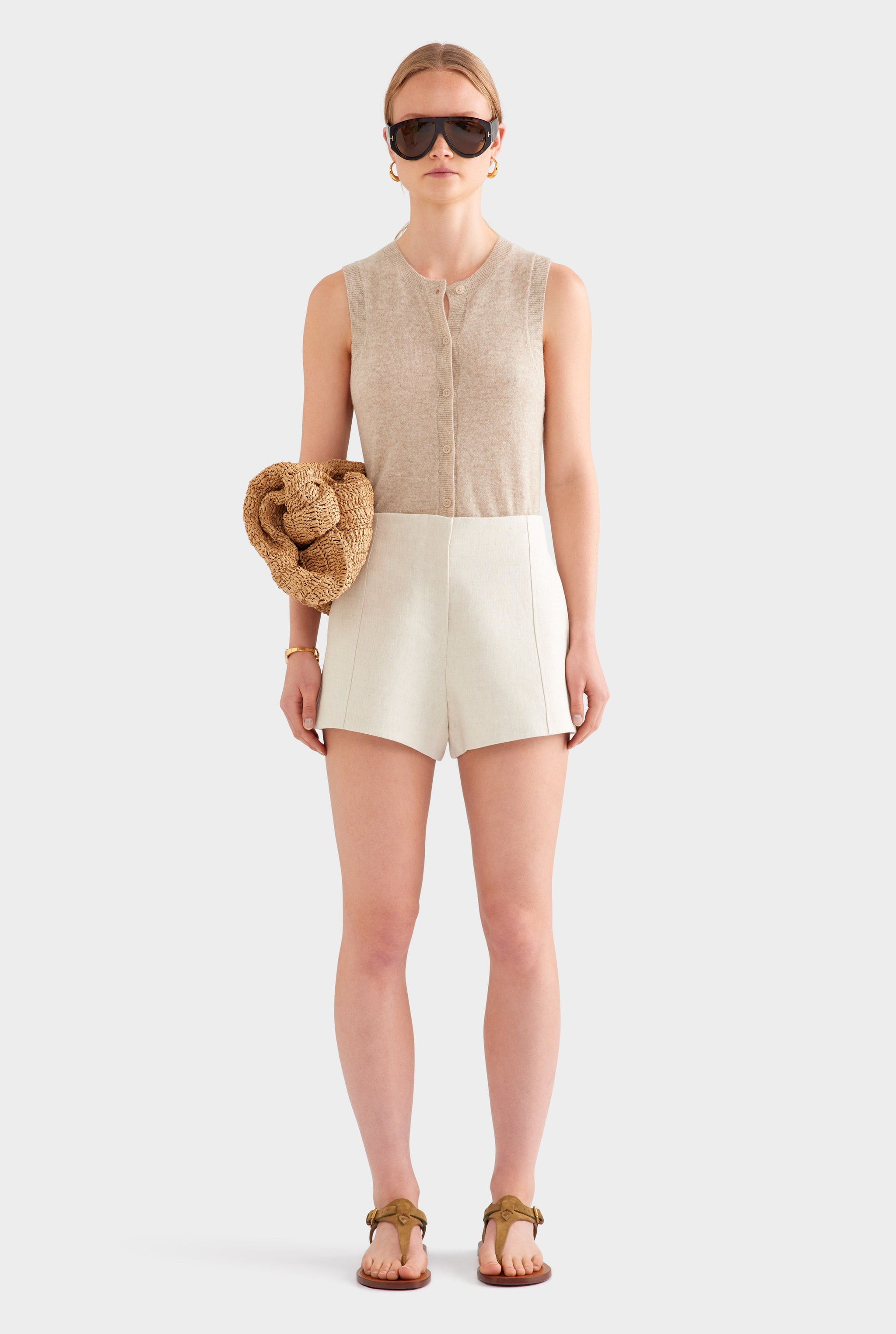 Tailored Linen Short - Sand