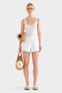 Tailored Linen Short - White