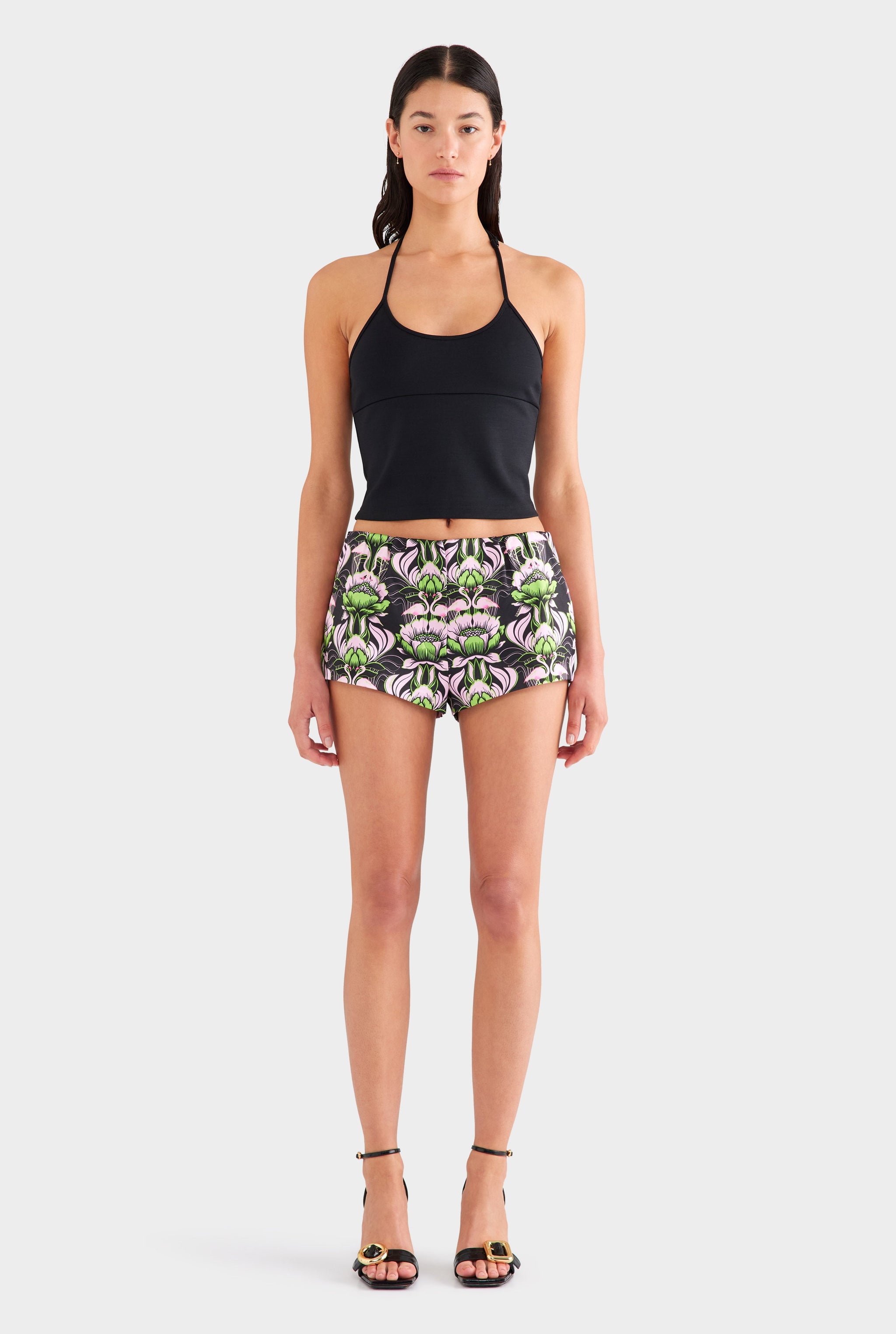Low Cut Stretch Wool Tank - Black